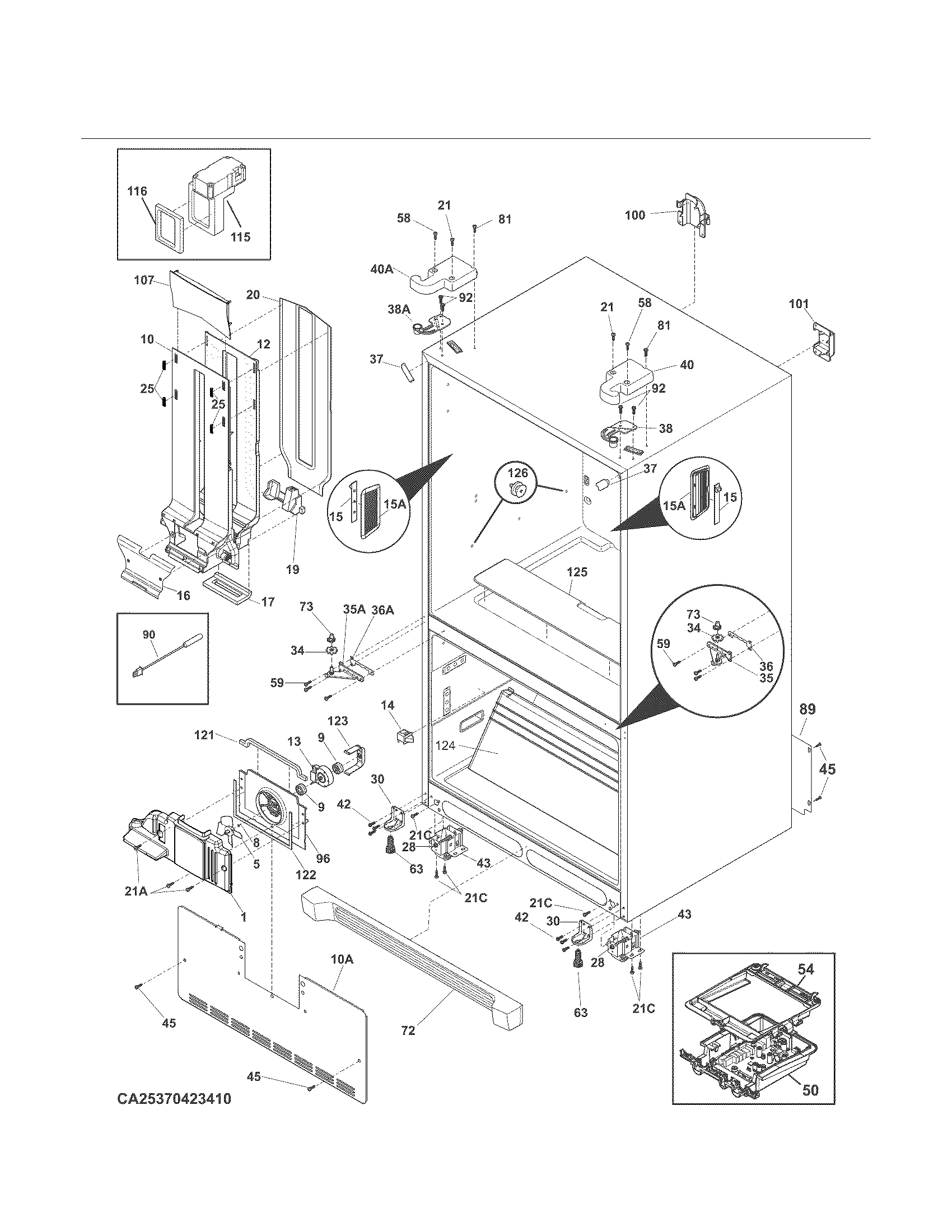 Kenmore 25370413411 cabinet diagram