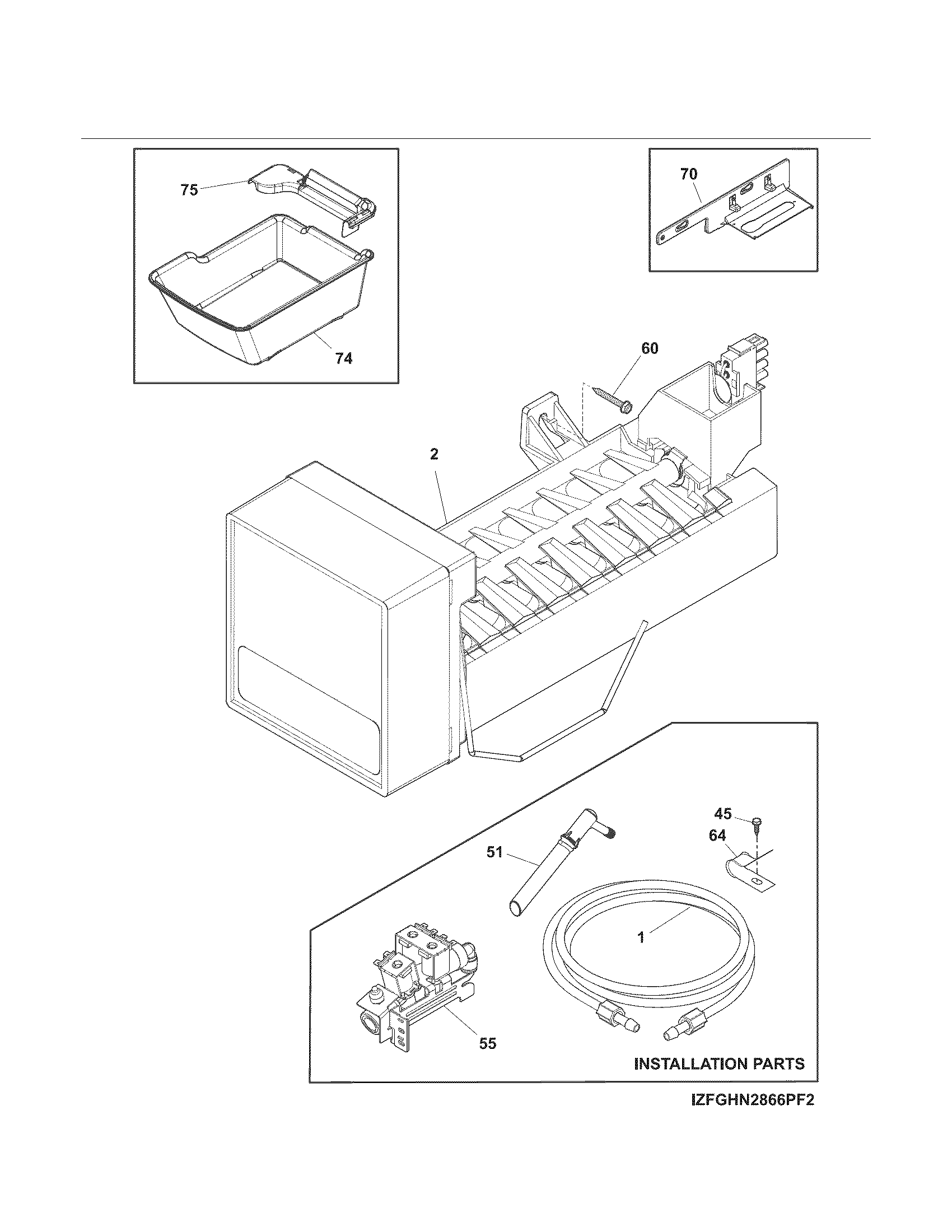 Kenmore 25370413411 ice maker diagram
