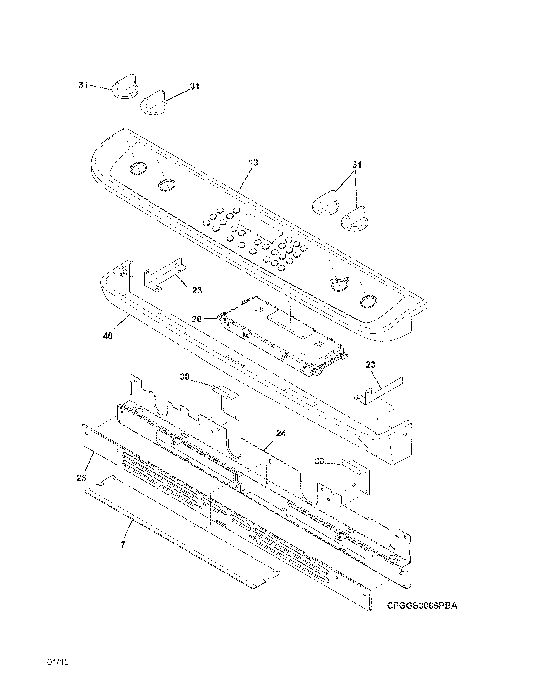 Frigidaire FGGS3065PBE backguard diagram