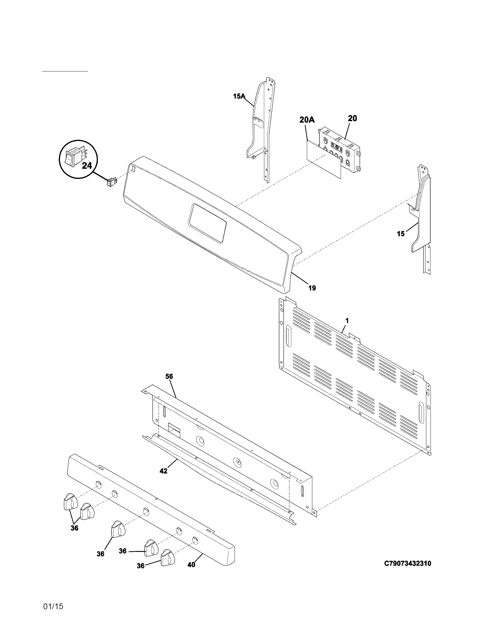Kenmore 79073433311 backguard diagram