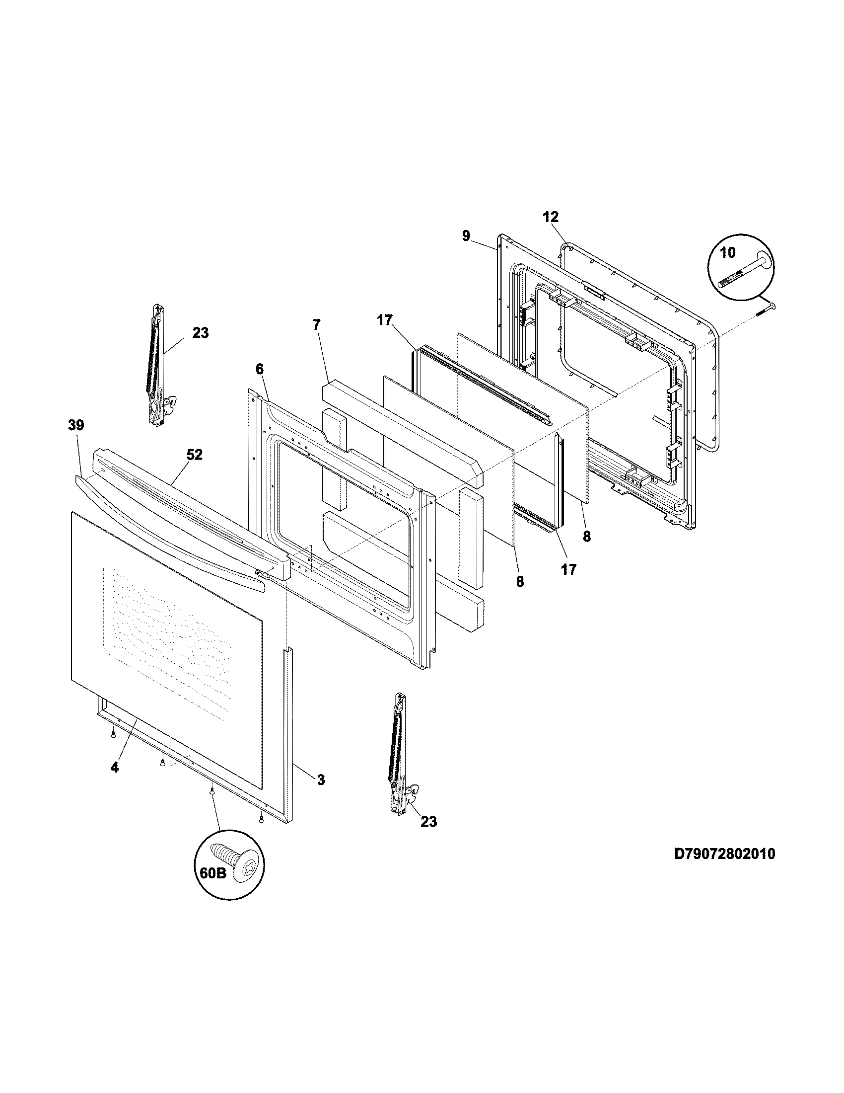 Kenmore 79074039311 door diagram