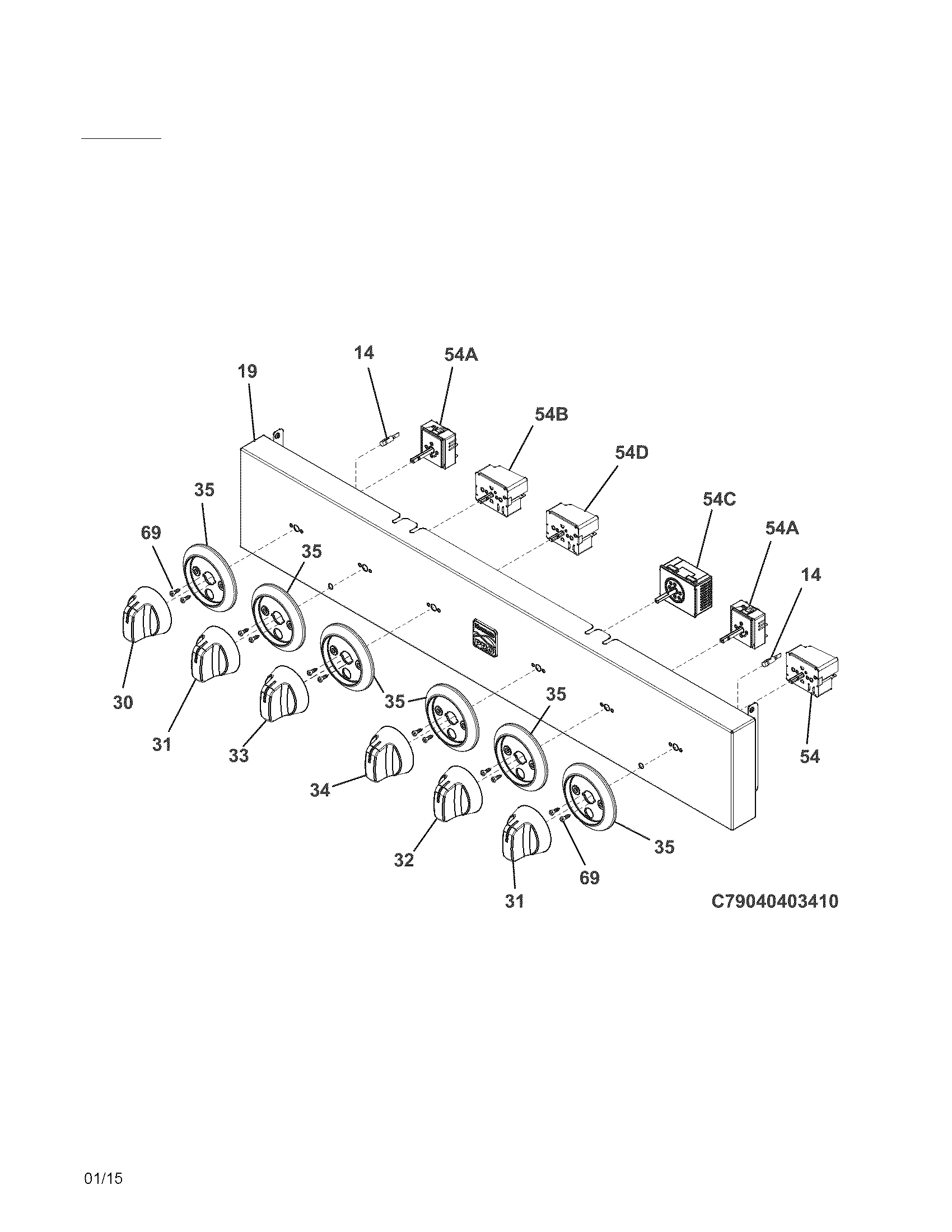 Kenmore Pro 79040403410 control panel diagram
