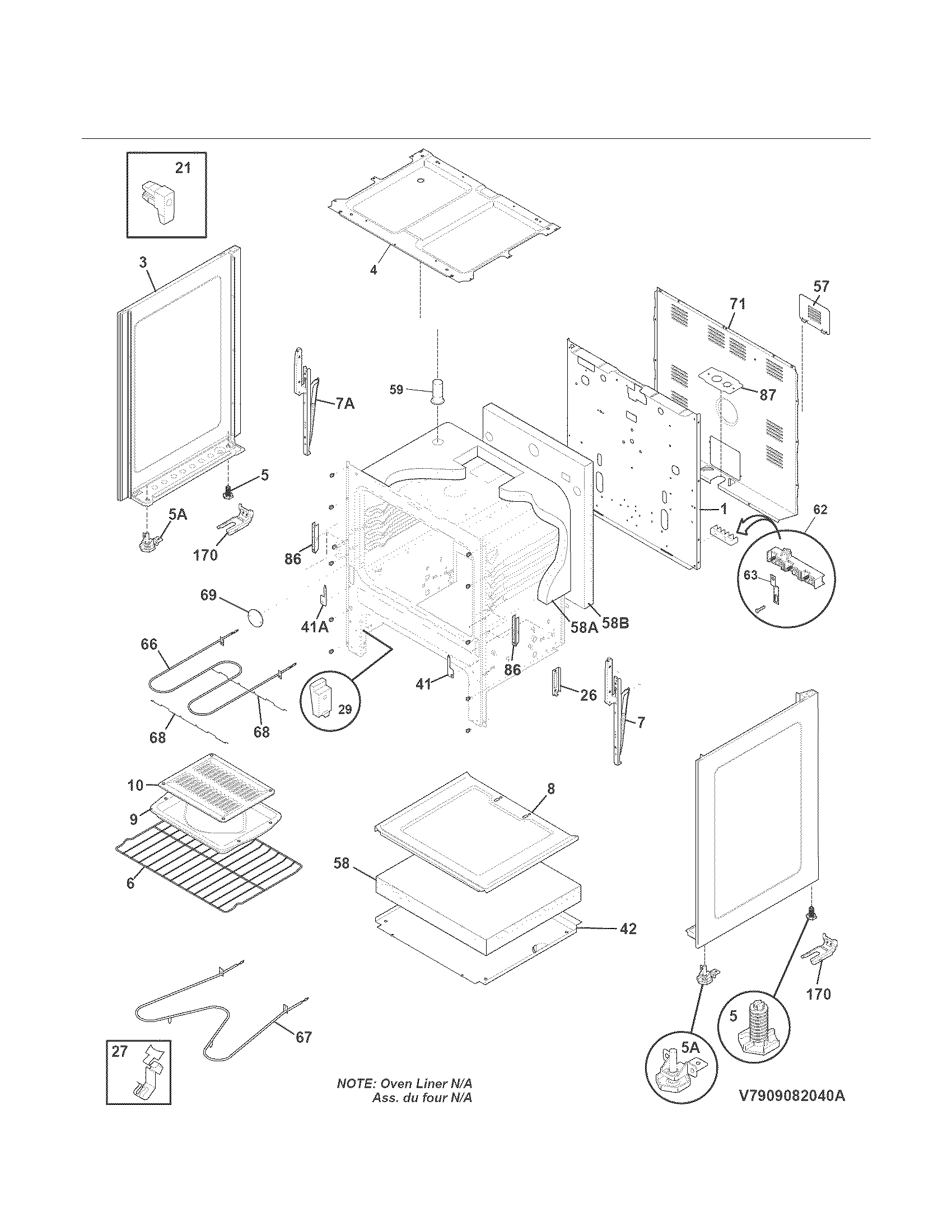 Kenmore 7909082140A body diagram