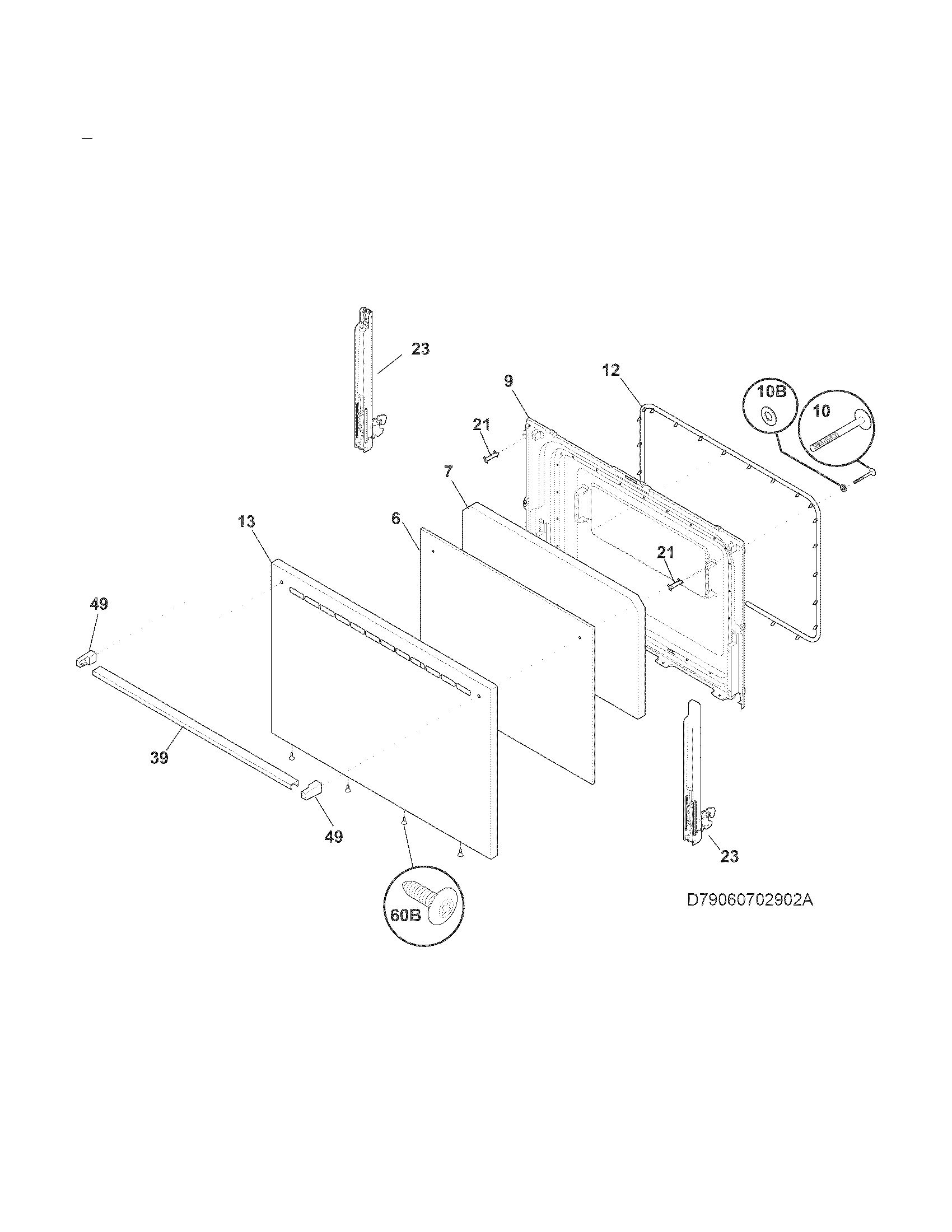 Kenmore 7909082140A door diagram