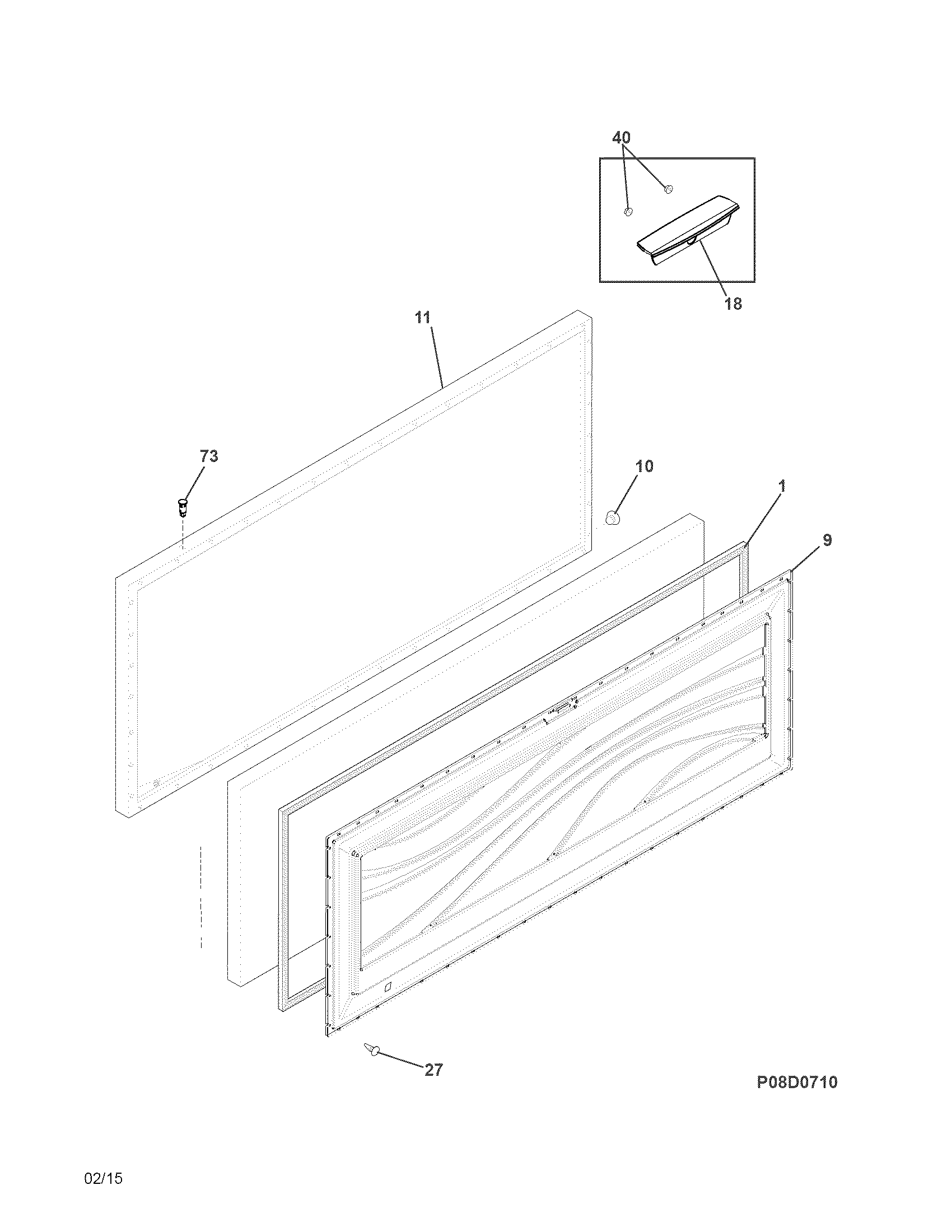 Frigidaire FFFC09M1QWA door diagram