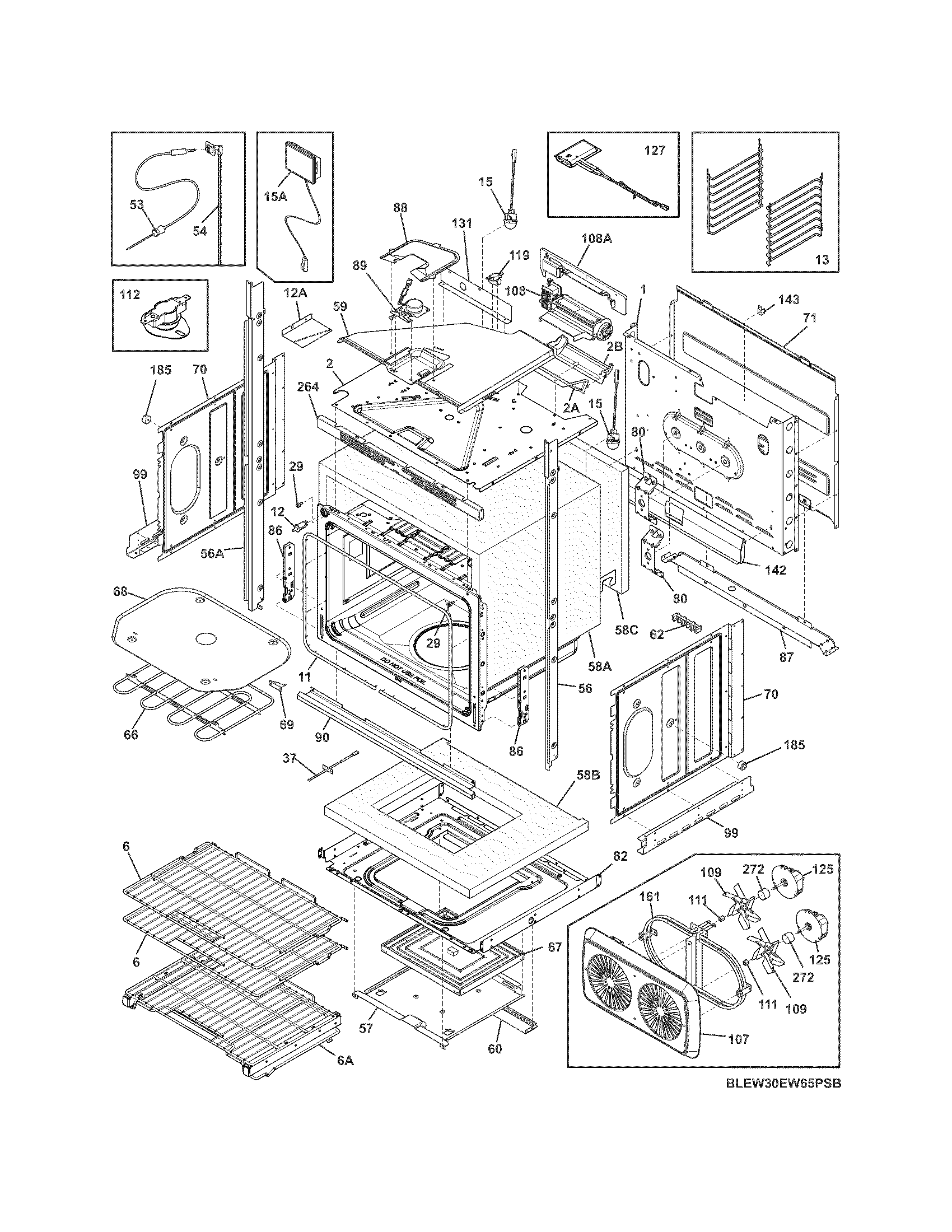 Electrolux EW30EW65PSB lower oven diagram