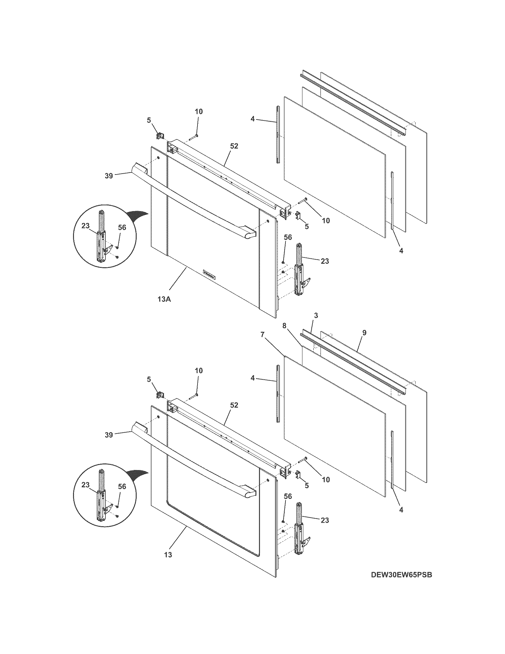 Electrolux EW30EW65PSB doors diagram
