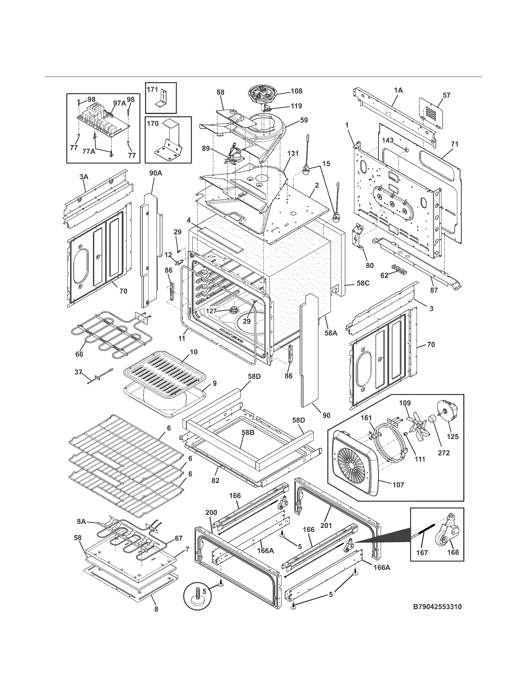 Kenmore Elite 79042553310 body diagram