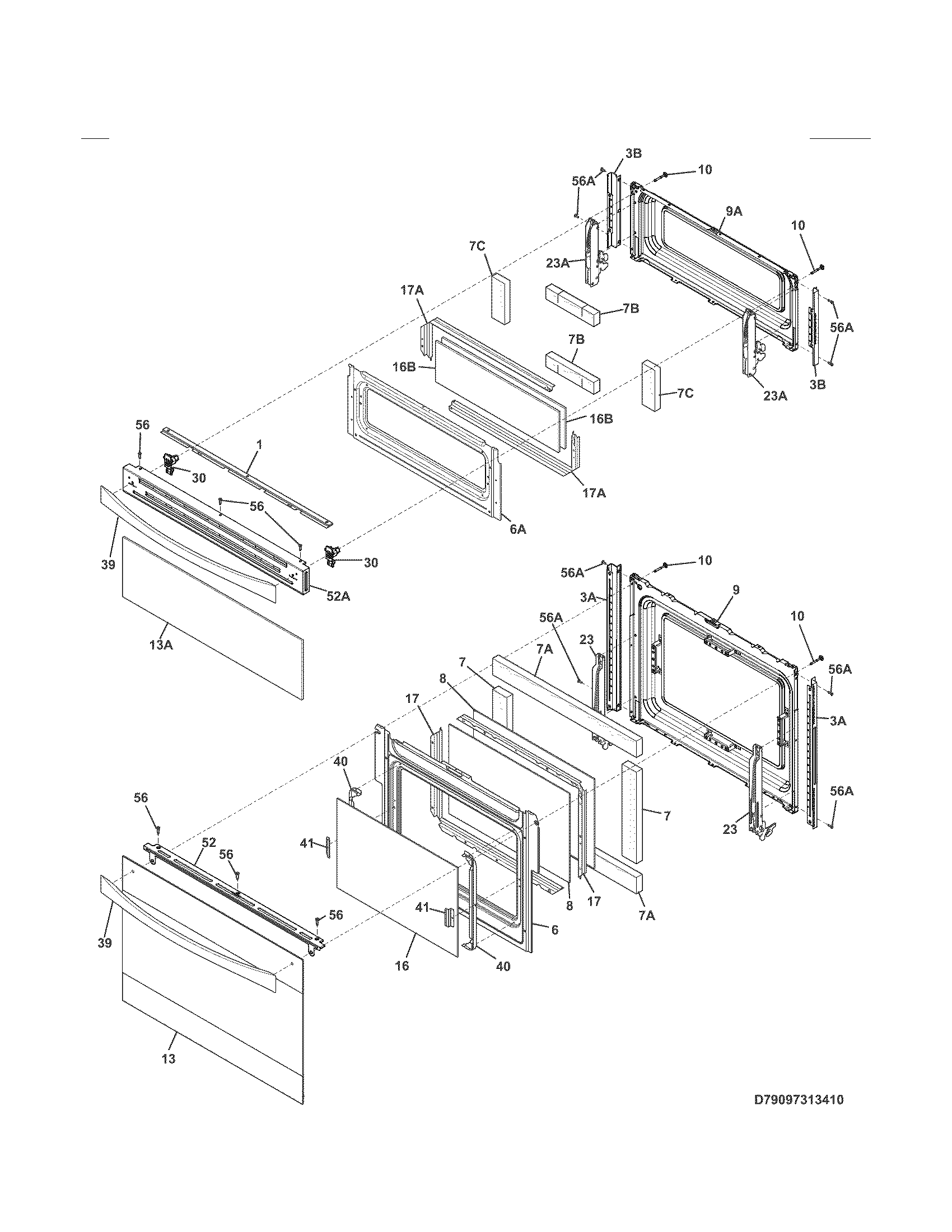 Kenmore Elite 79097313410 doors diagram