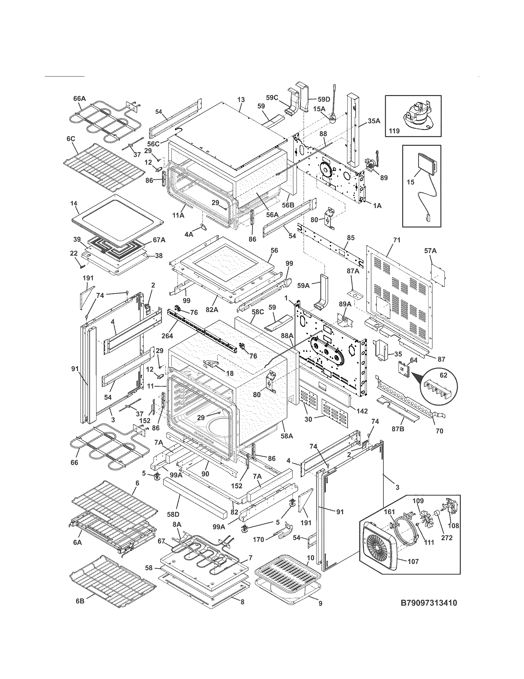 Kenmore Elite 79097312410 body diagram