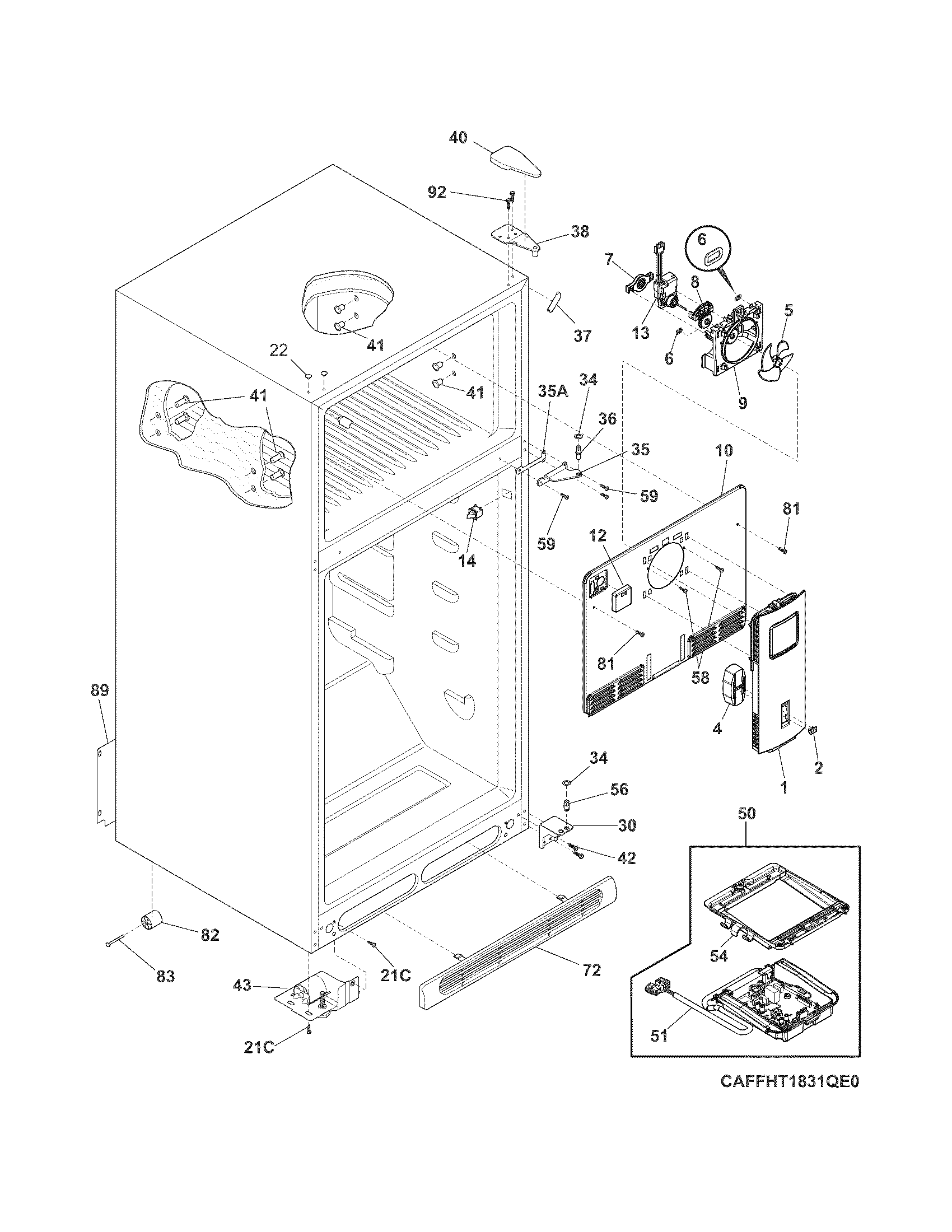 Frigidaire LFHT1831QF1 cabinet diagram