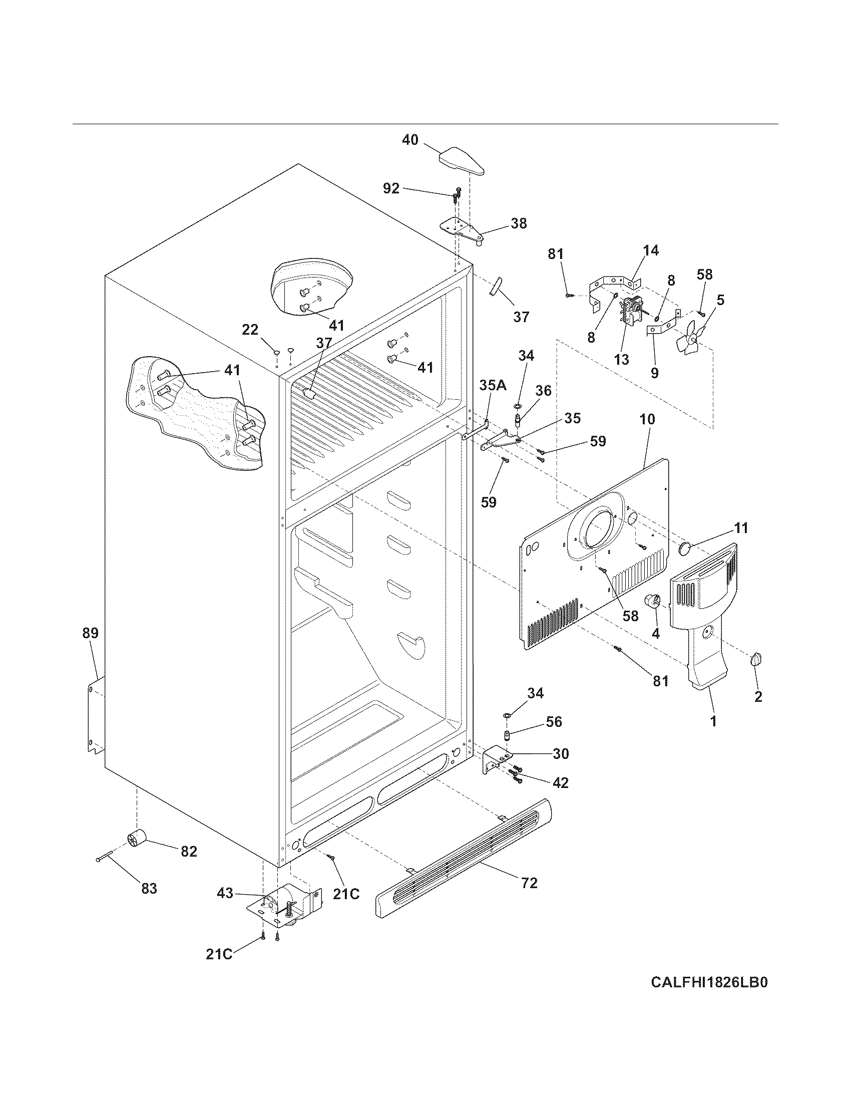 Kenmore 25378899016 cabinet diagram