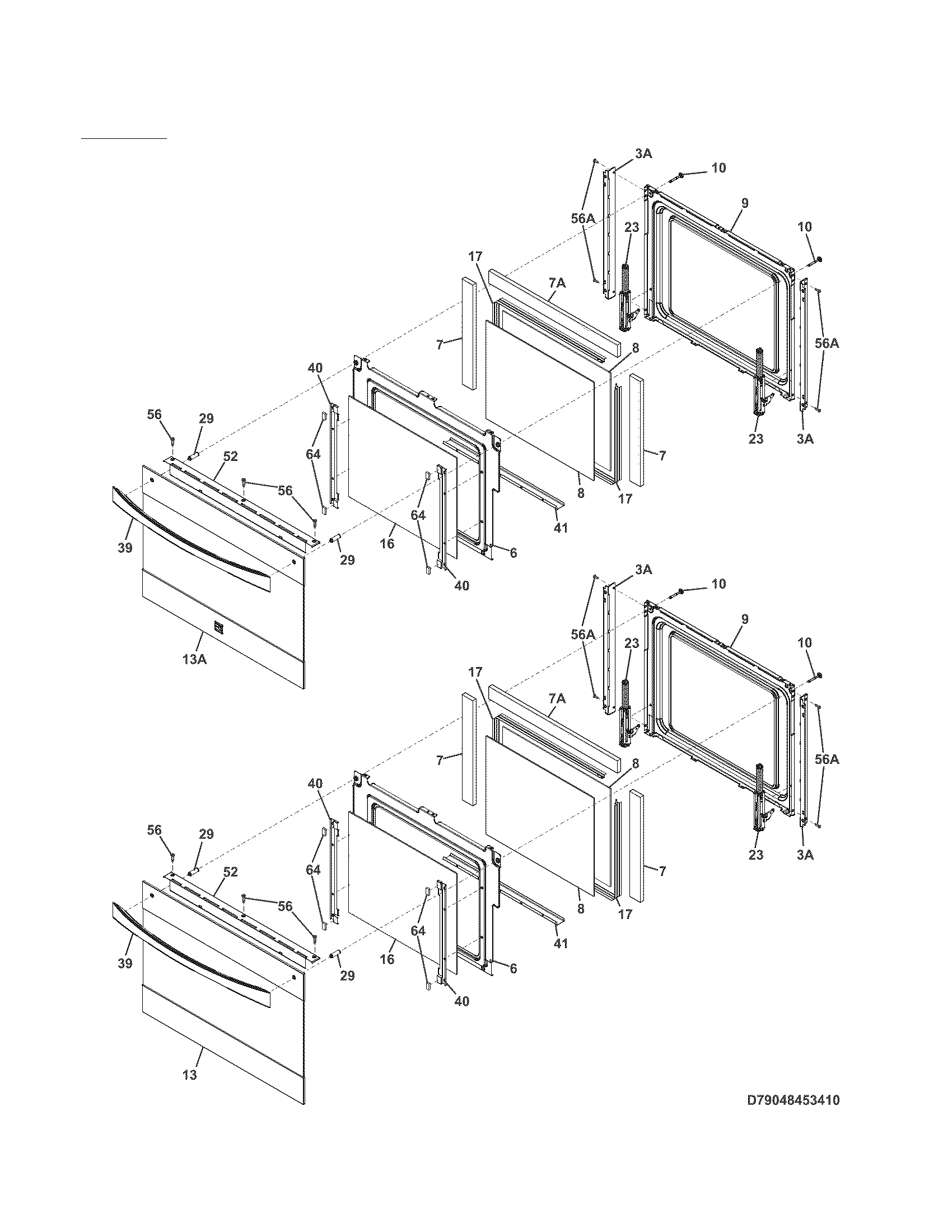 Kenmore Elite 79048453410 doors diagram