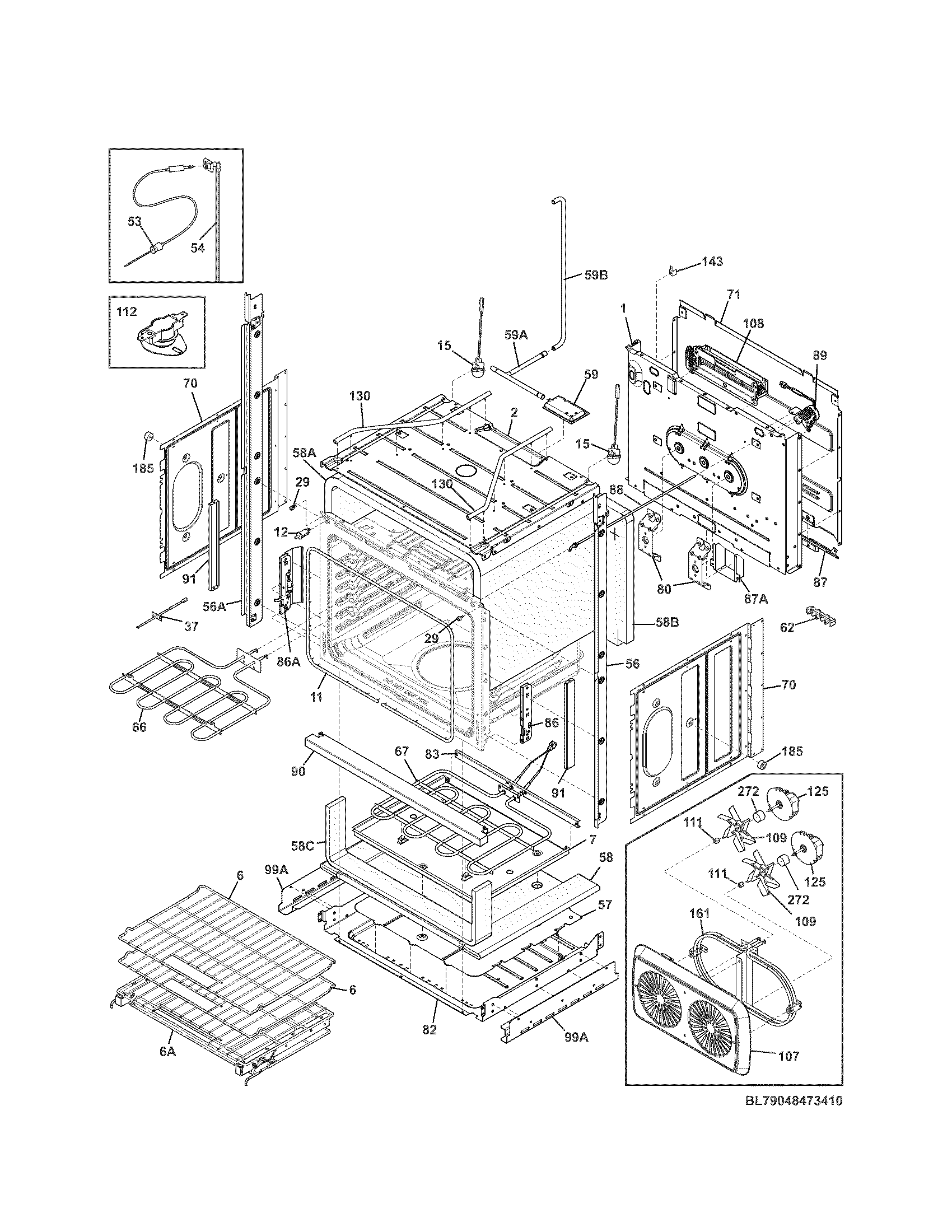Kenmore Elite 79048473410 lower oven diagram