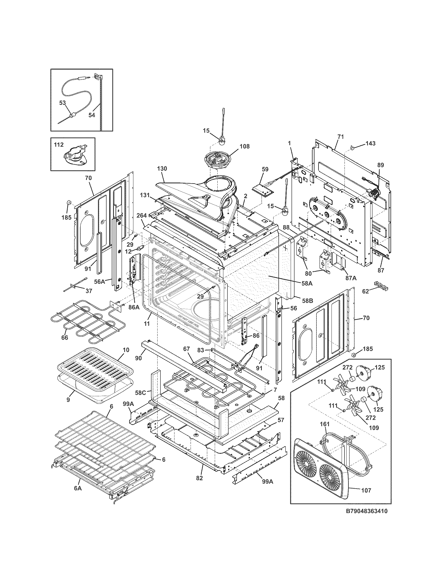 Kenmore Elite 79048363410 body diagram