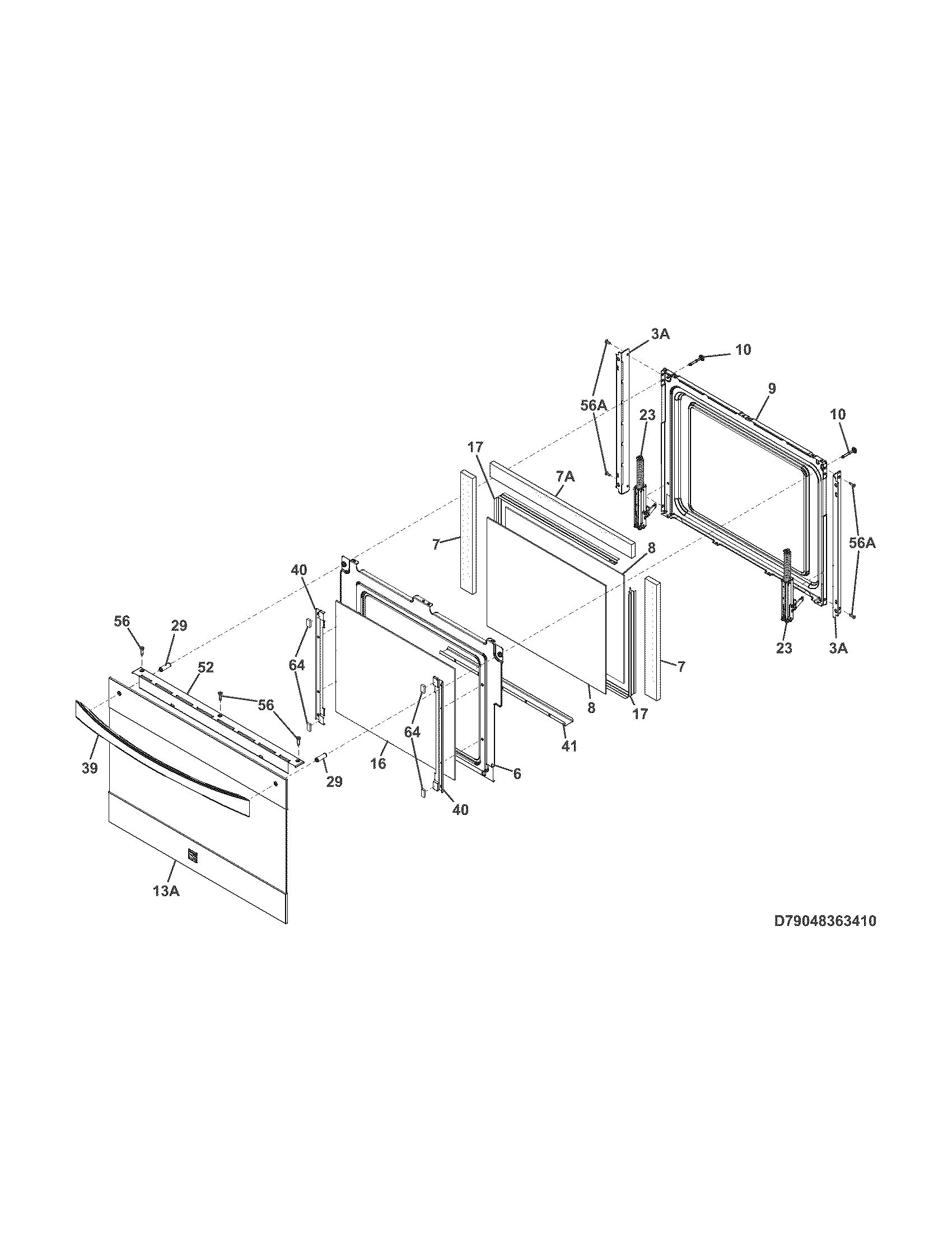 Kenmore Elite 79048363410 door diagram