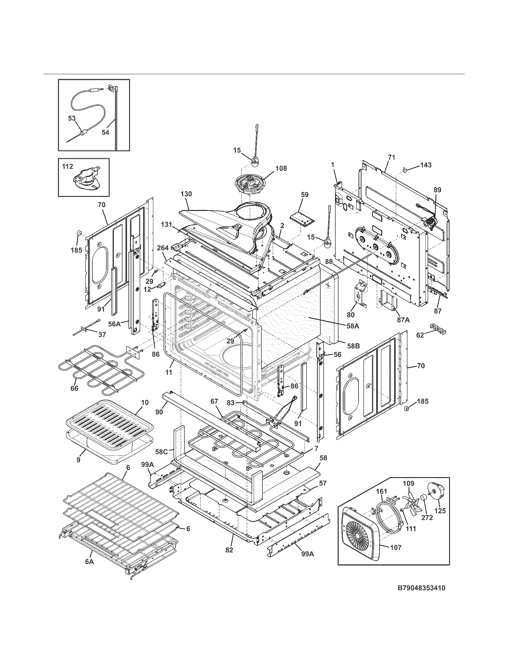 Kenmore Elite 79048353410 body diagram