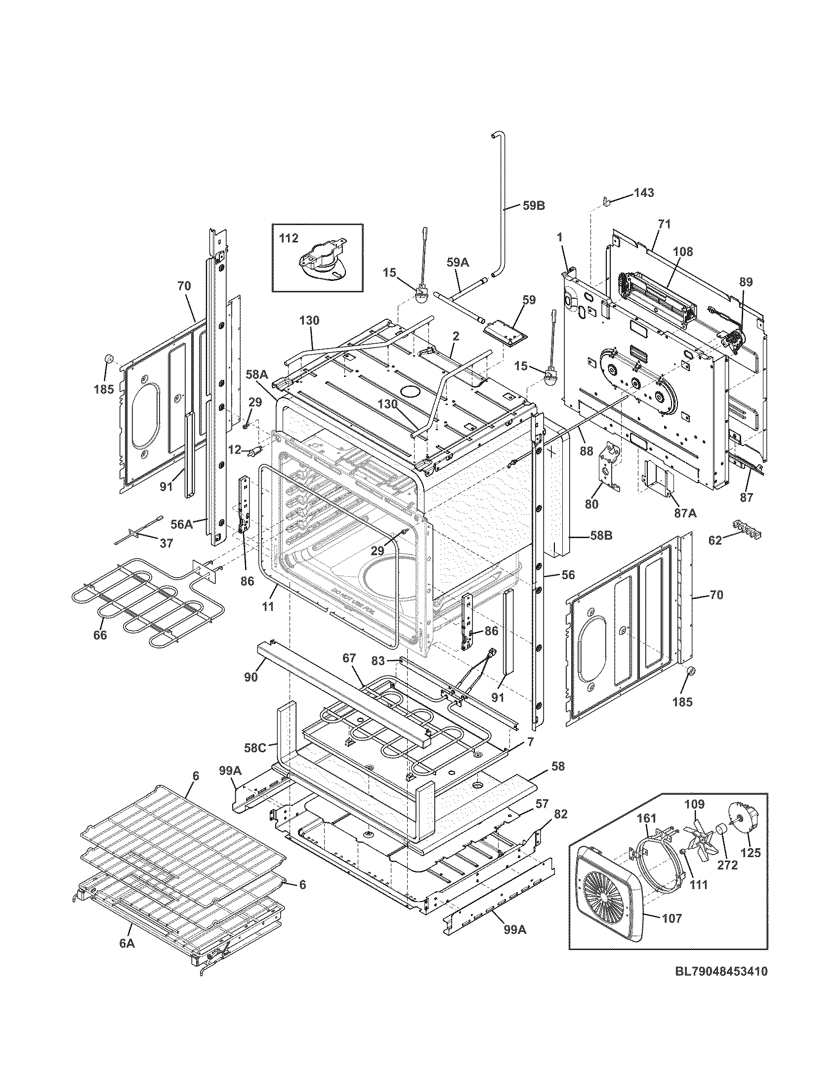 Kenmore Elite 79048452410 lower oven diagram