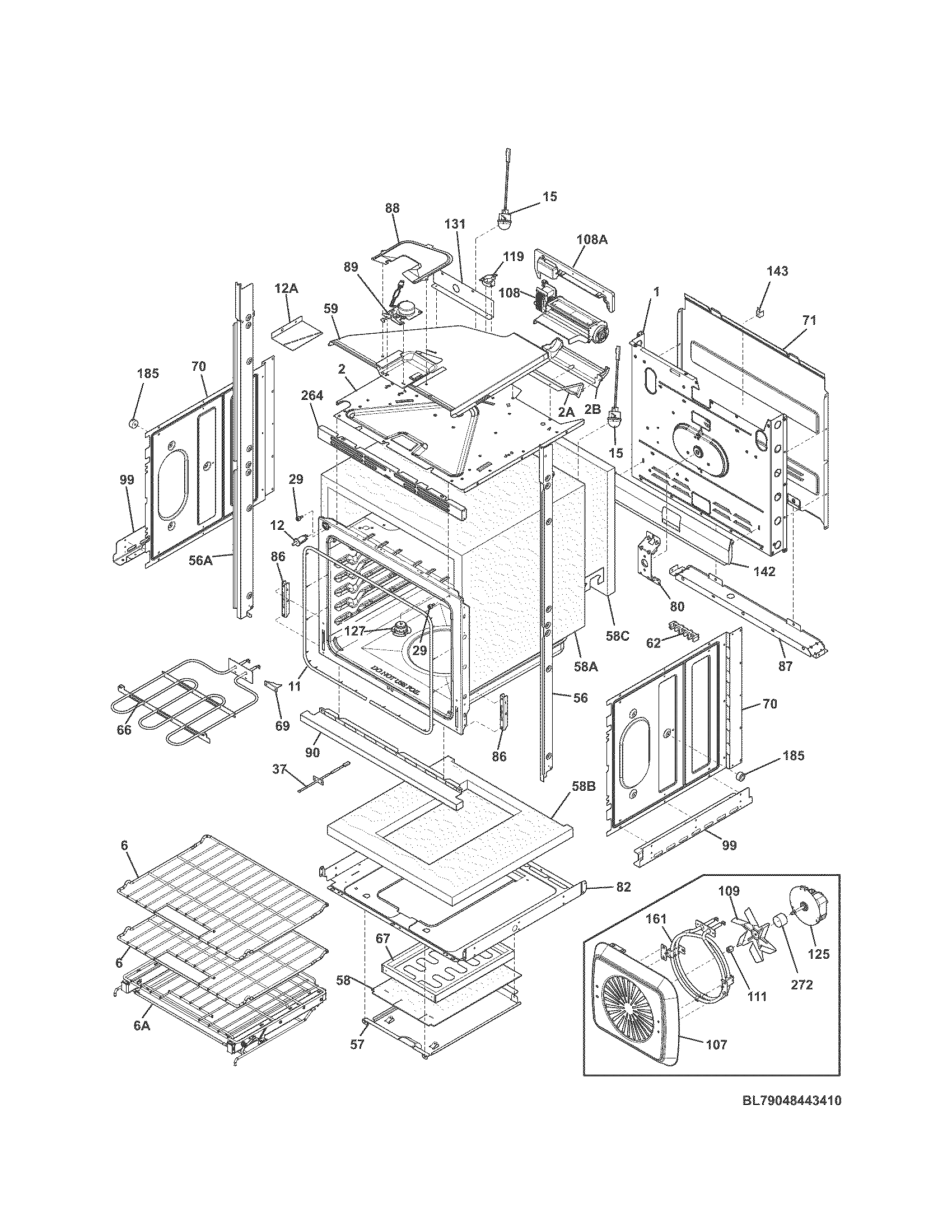 Kenmore Elite 79048443410 lower oven diagram
