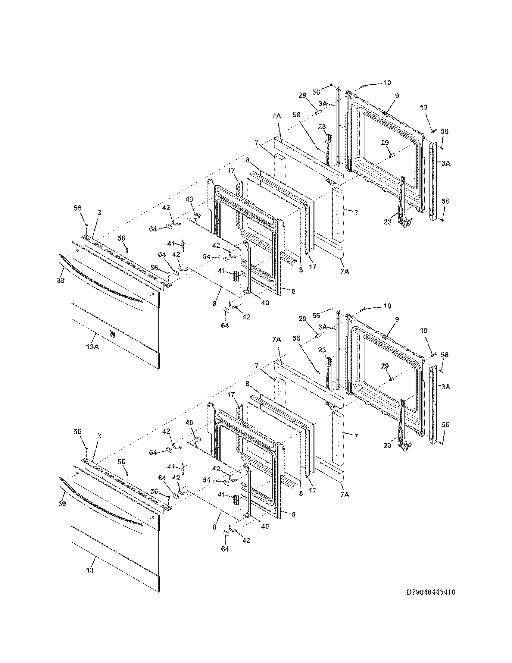 Kenmore Elite 79048443410 doors diagram