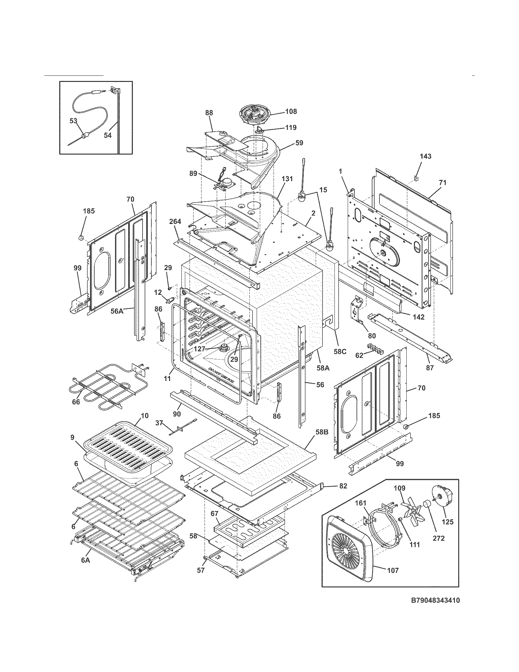Kenmore Elite 79048343410 body diagram