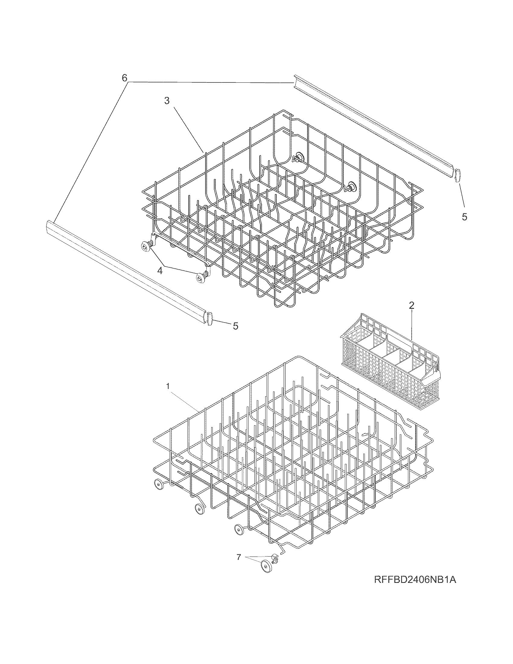 Frigidaire FFBD2406NB6A racks diagram