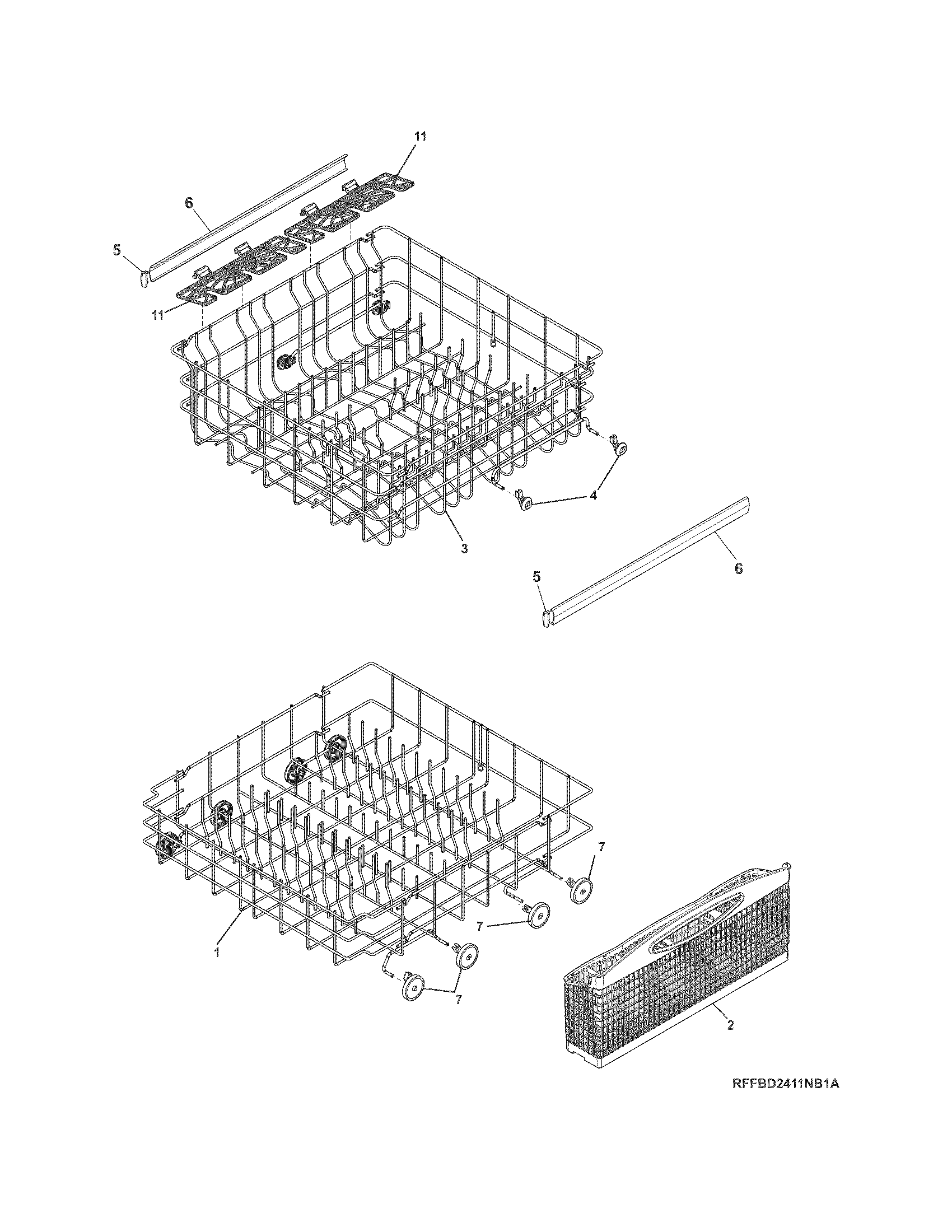 Frigidaire LFBD2409LF2B racks diagram