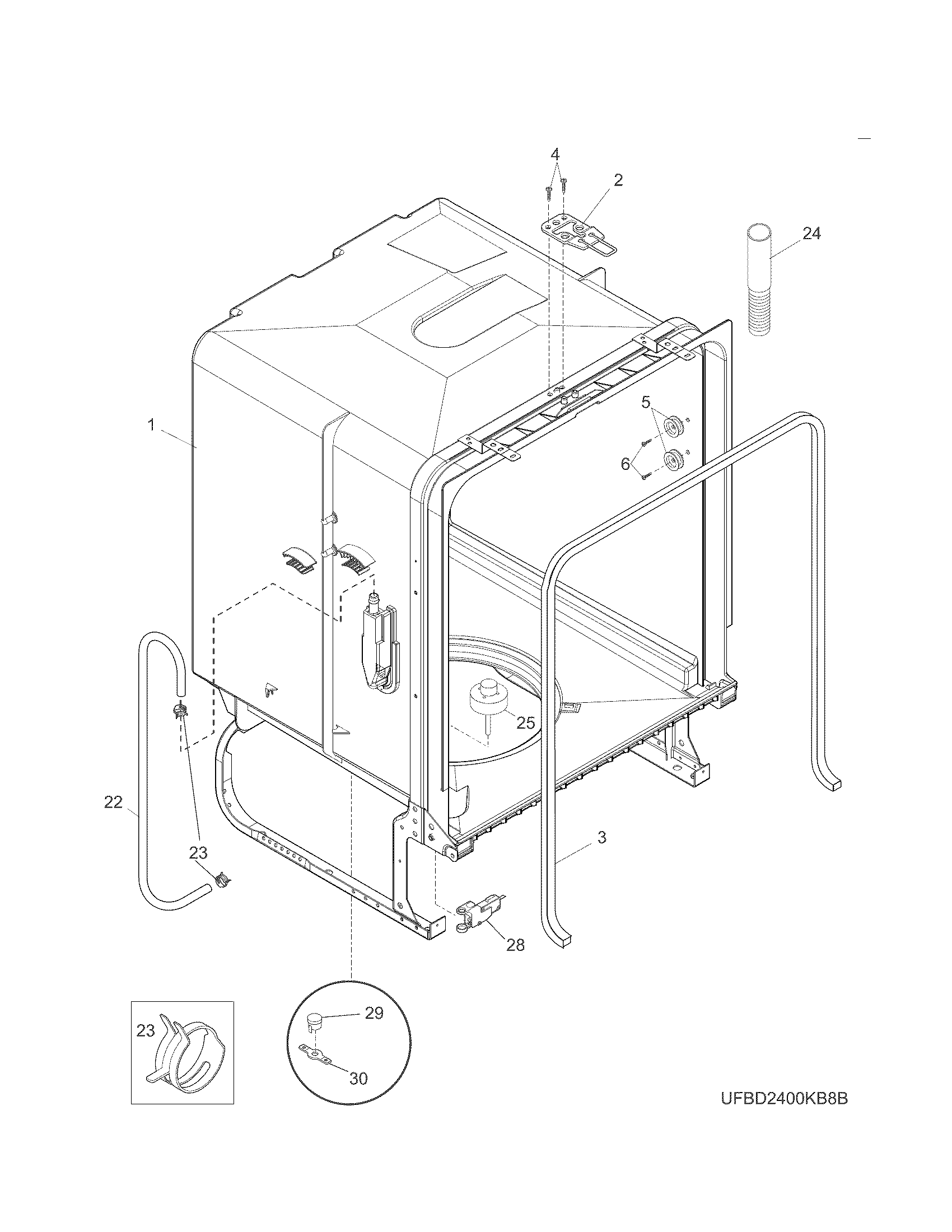 Kenmore 58714019412B tub diagram