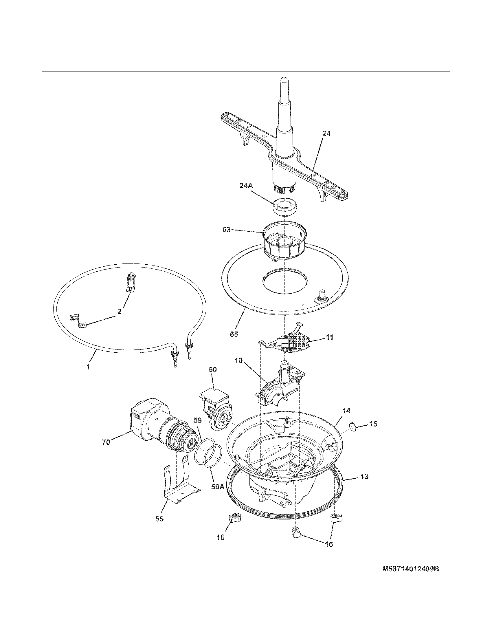 Kenmore 58714019412B motor & pump diagram