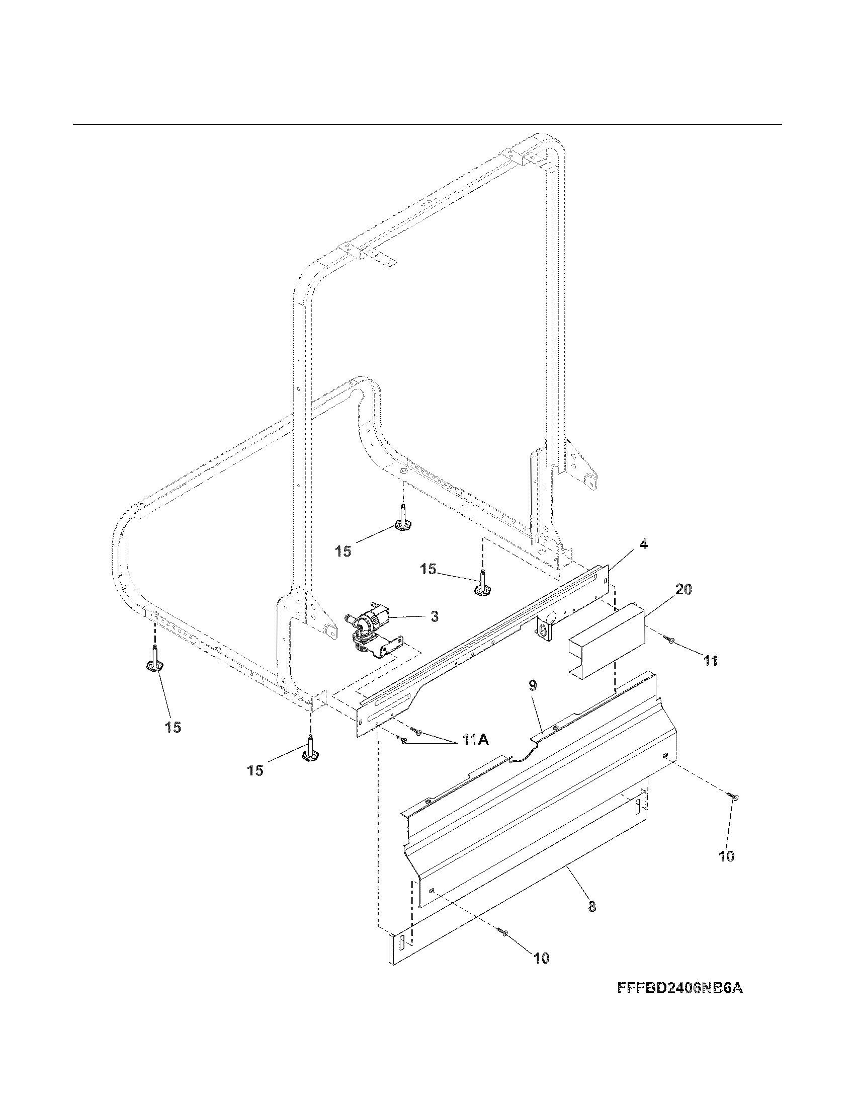 Kenmore 58714019412B frame diagram