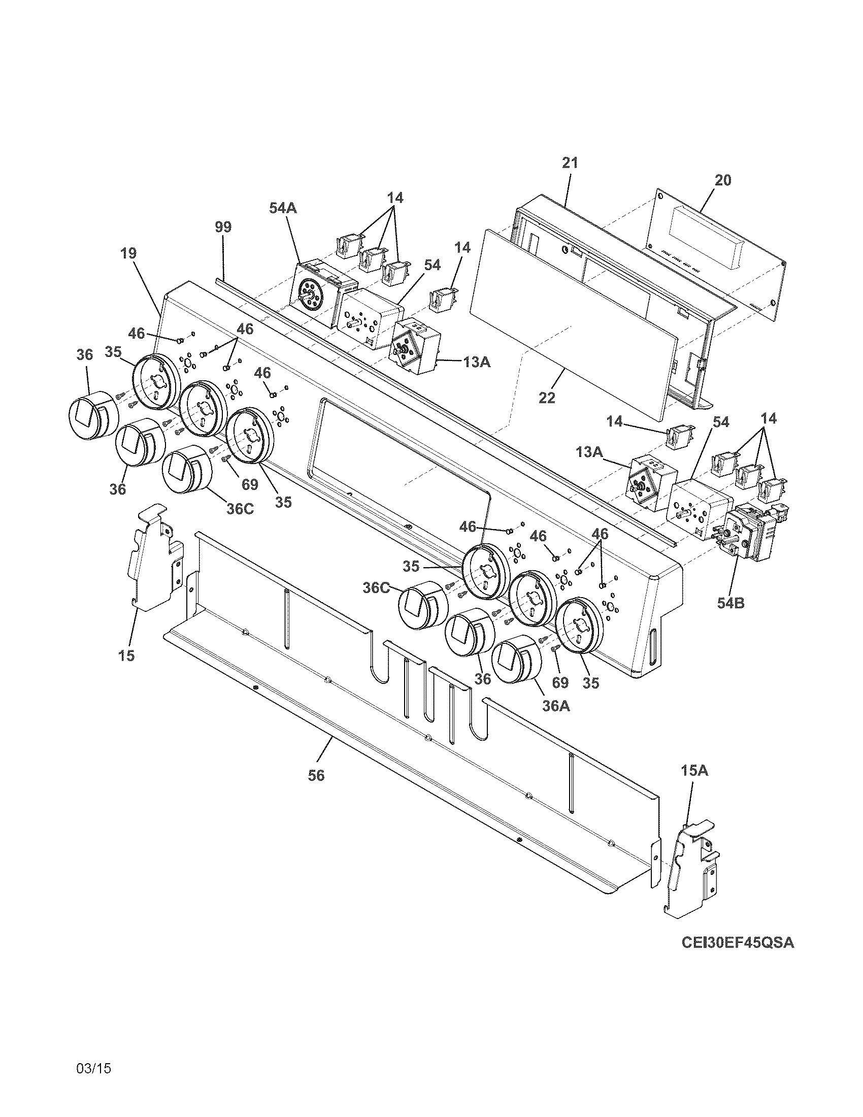 Electrolux EI30EF4CQSA backguard diagram