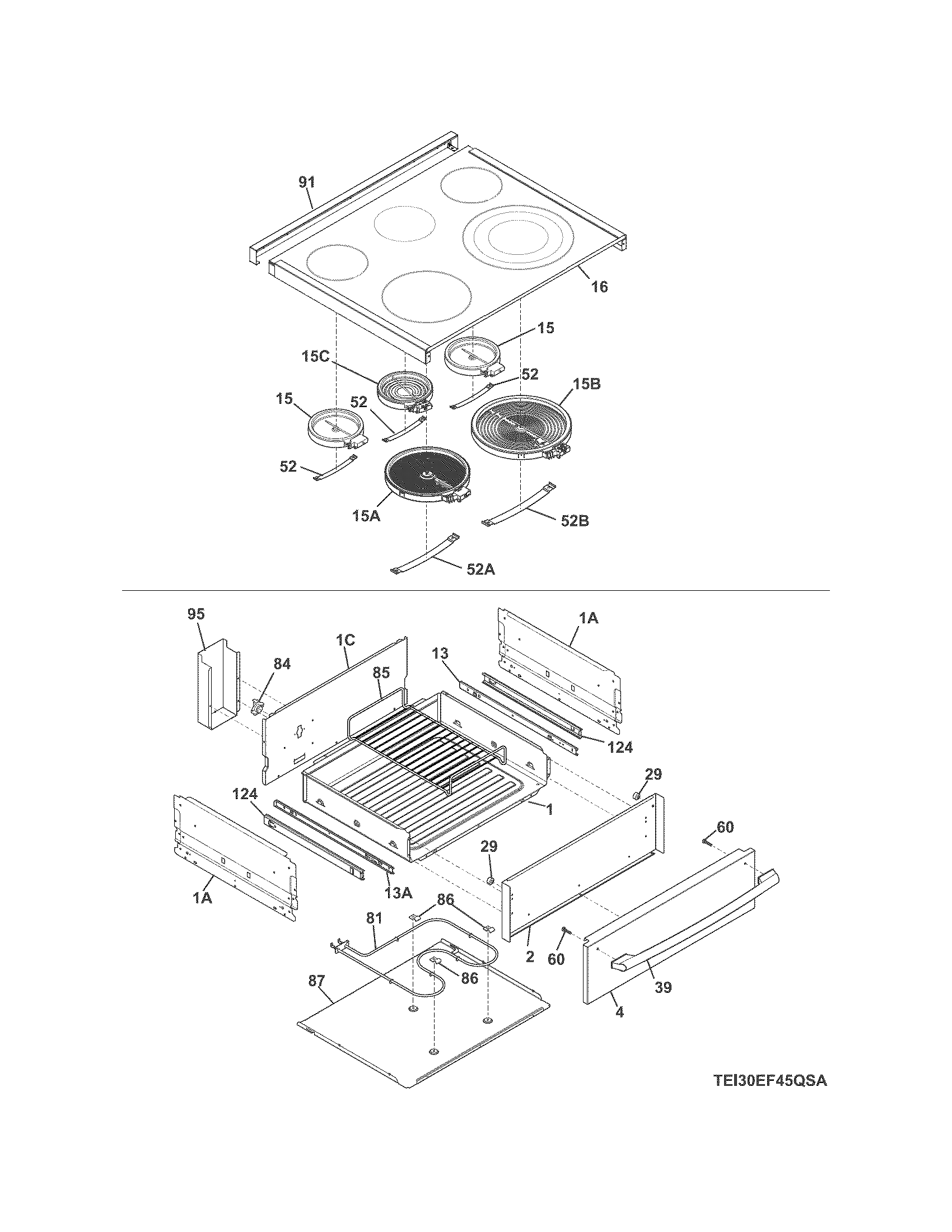Electrolux EI30EF4CQSA top/drawer diagram