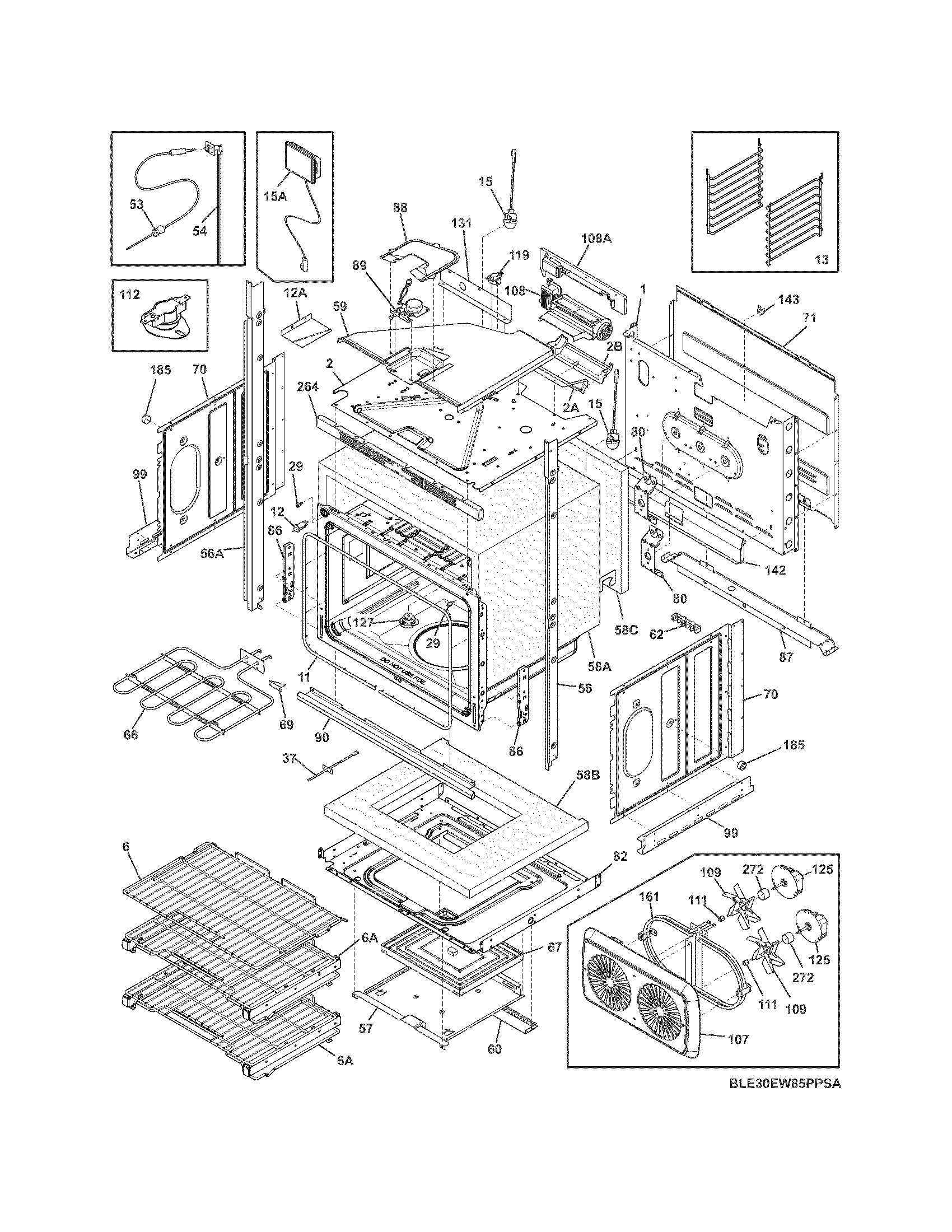 Electrolux E30EW85PPSA lower oven diagram