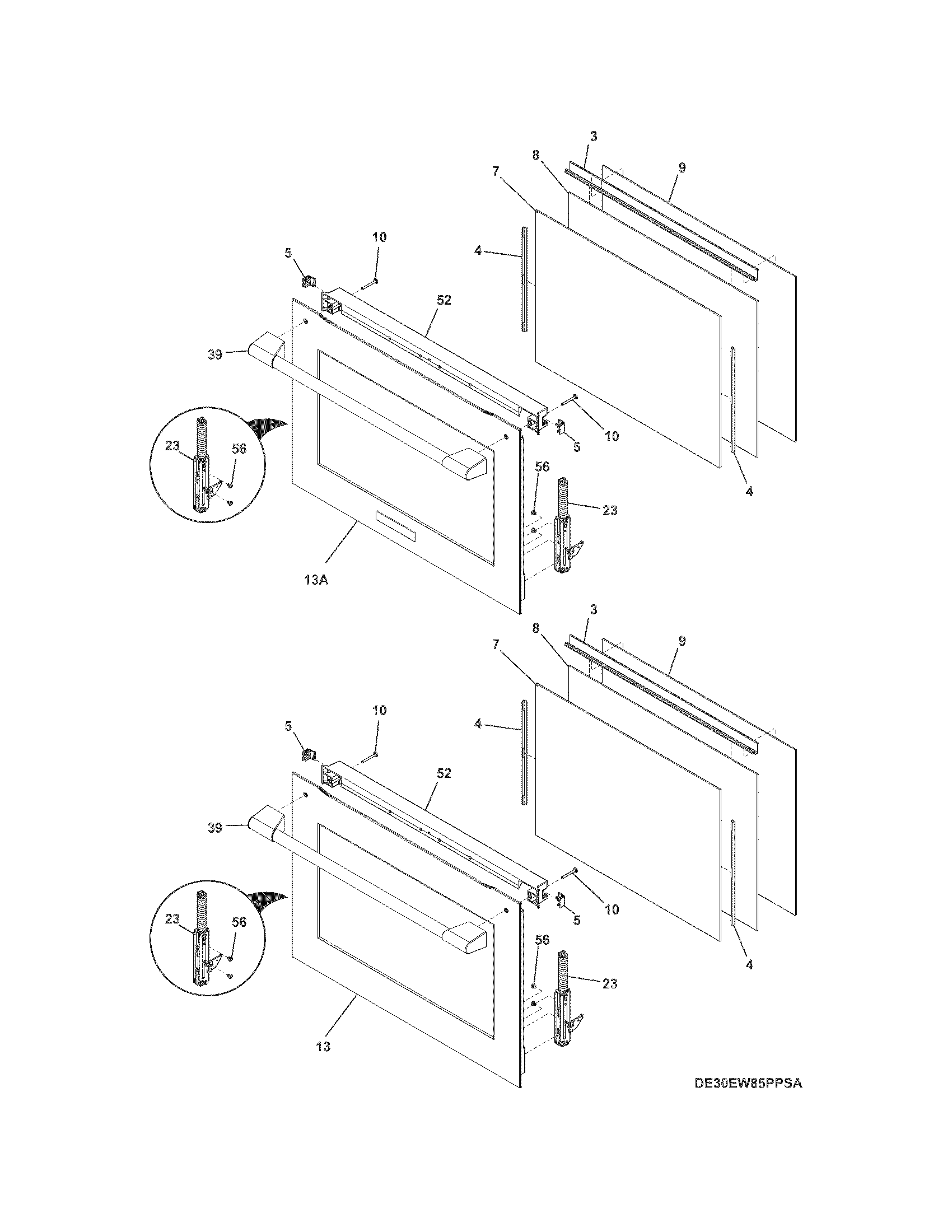Electrolux E30EW85PPSA doors diagram