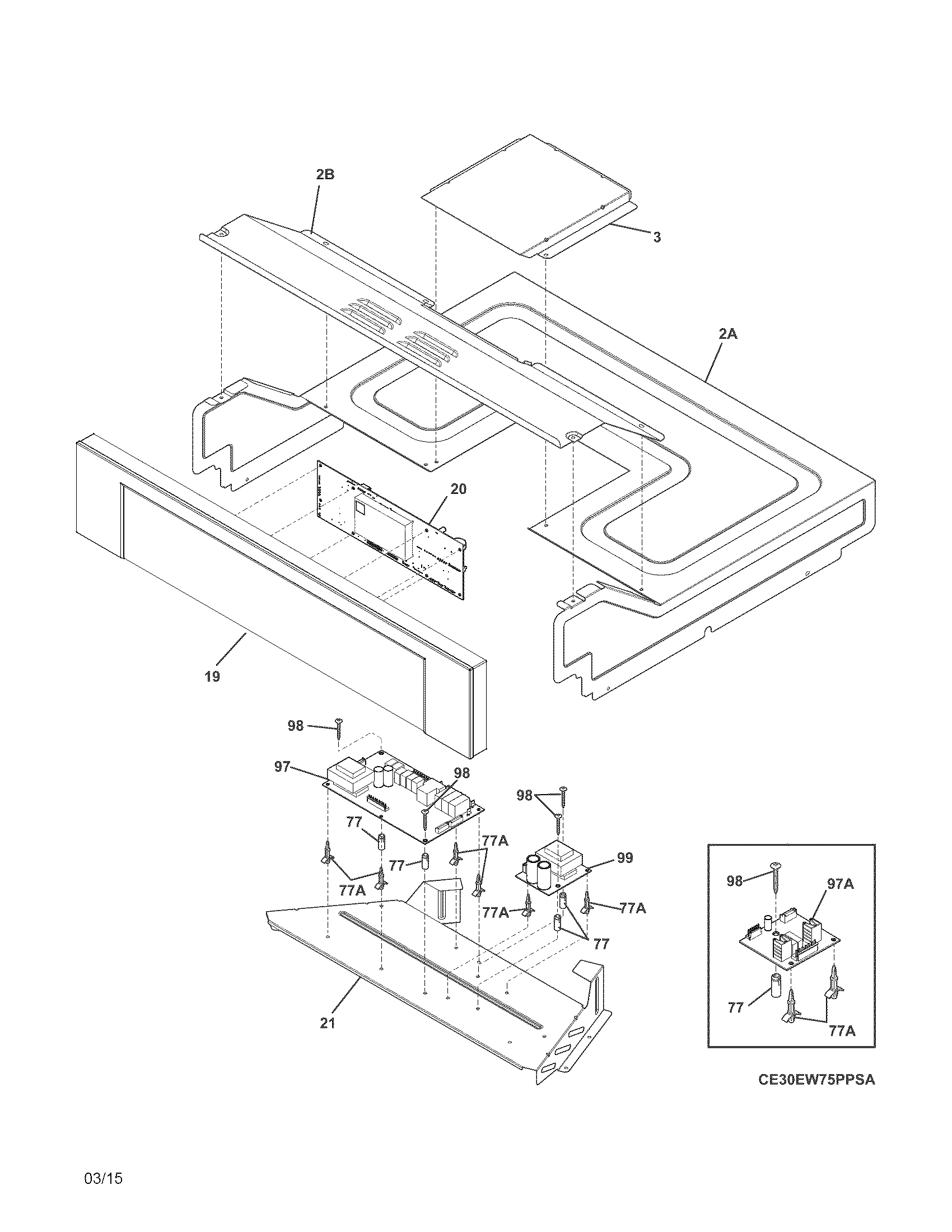 Electrolux E30EW75PPSA control panel diagram