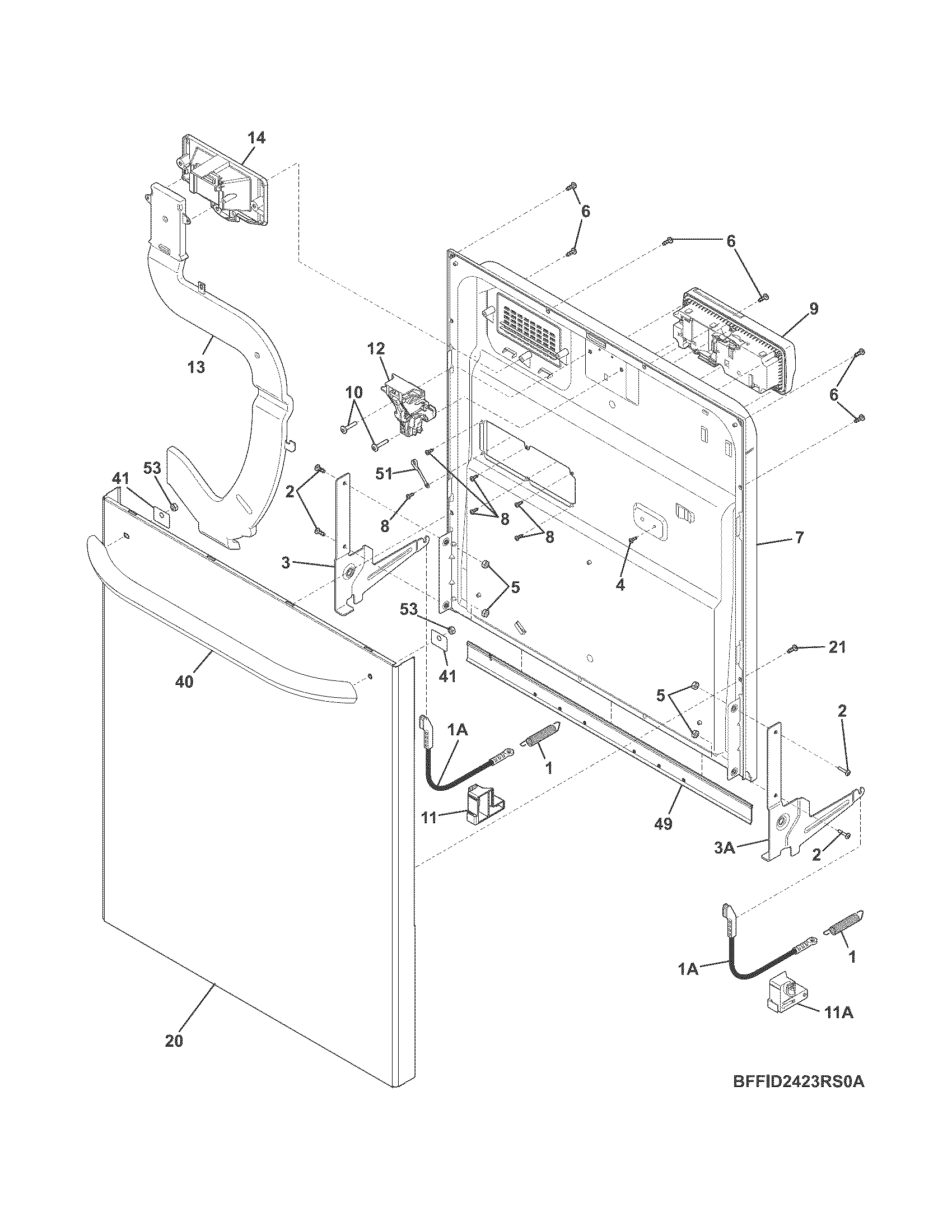 Frigidaire LFID2422RF1A door diagram