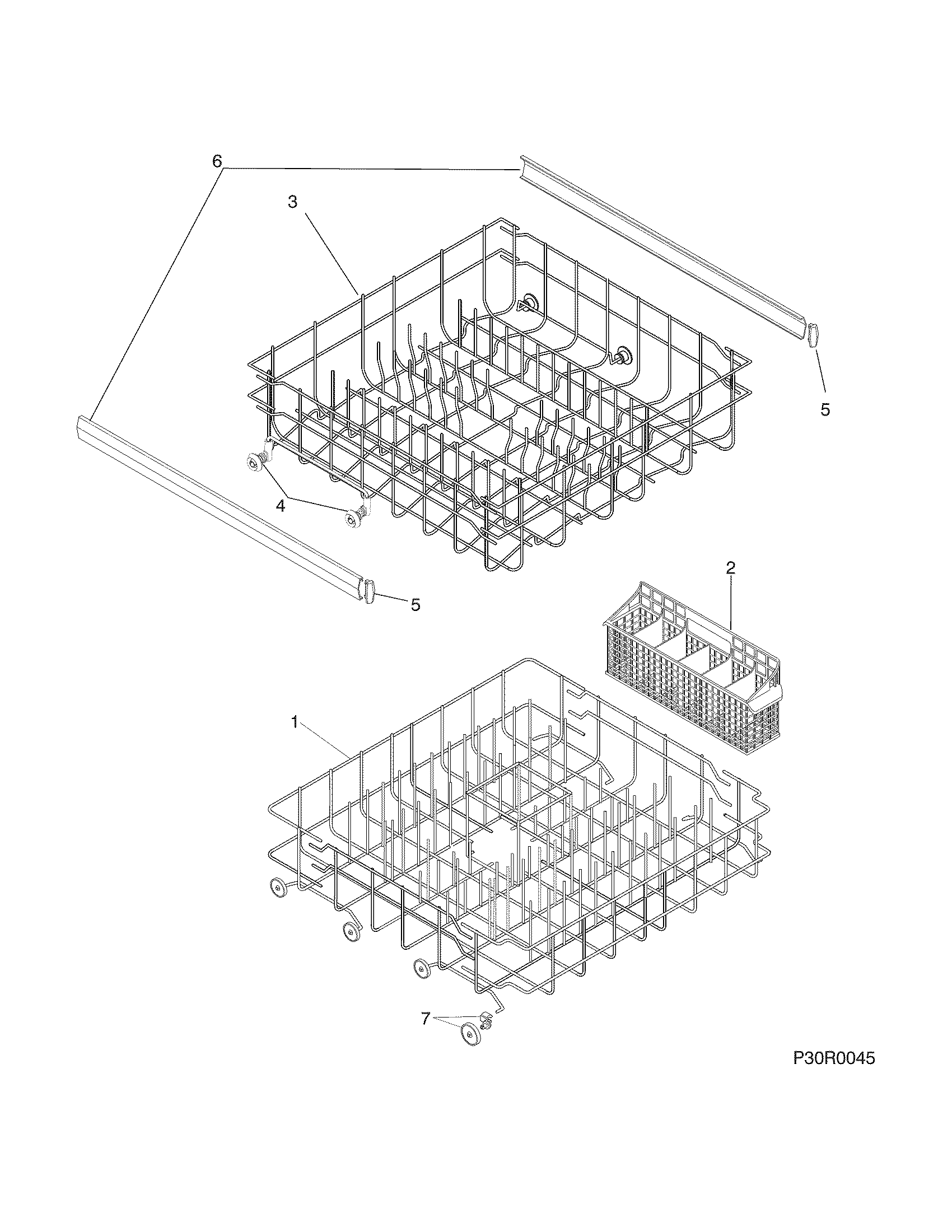 Frigidaire FFBD2404NS4A racks diagram