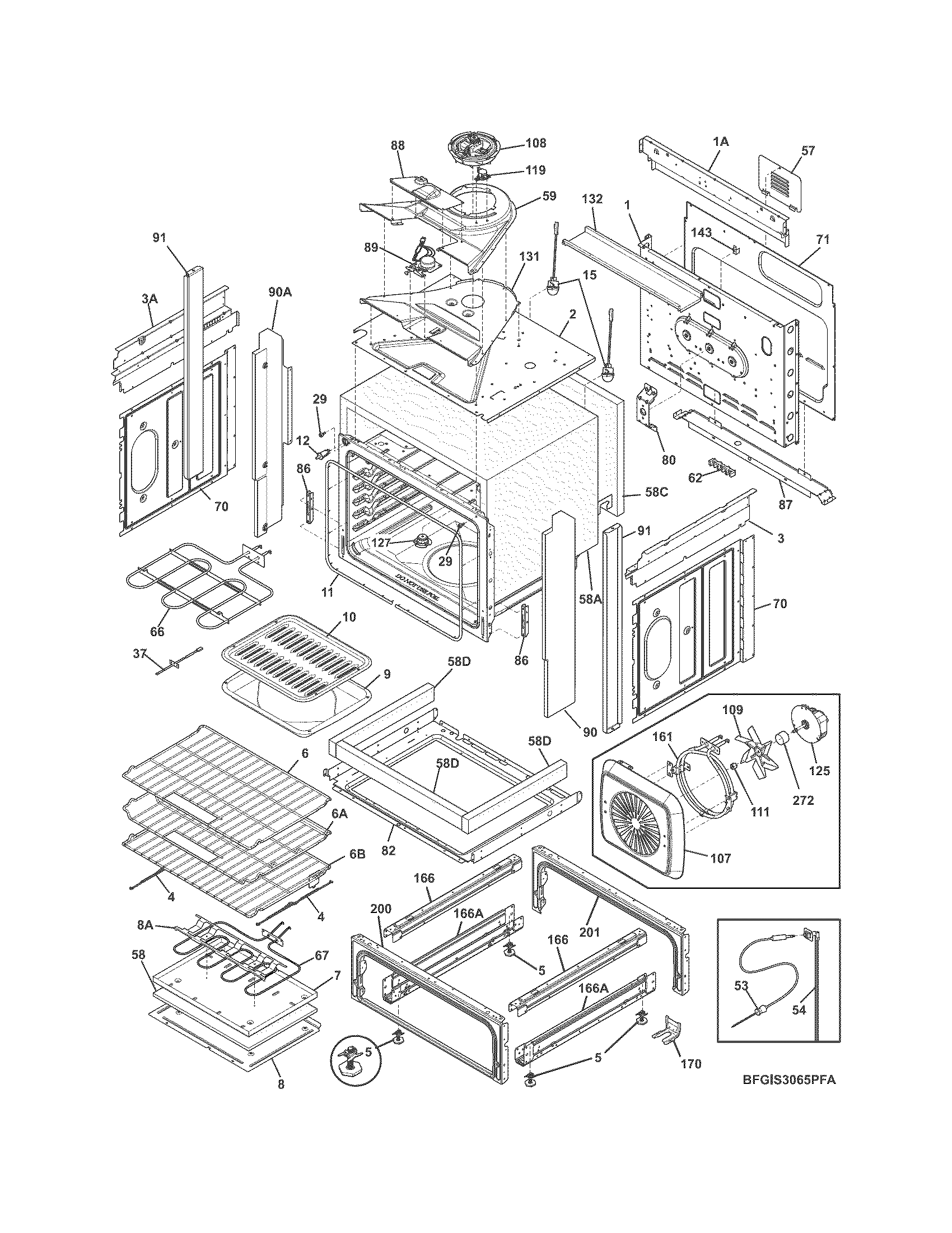 Frigidaire FGIS3065PFA body diagram