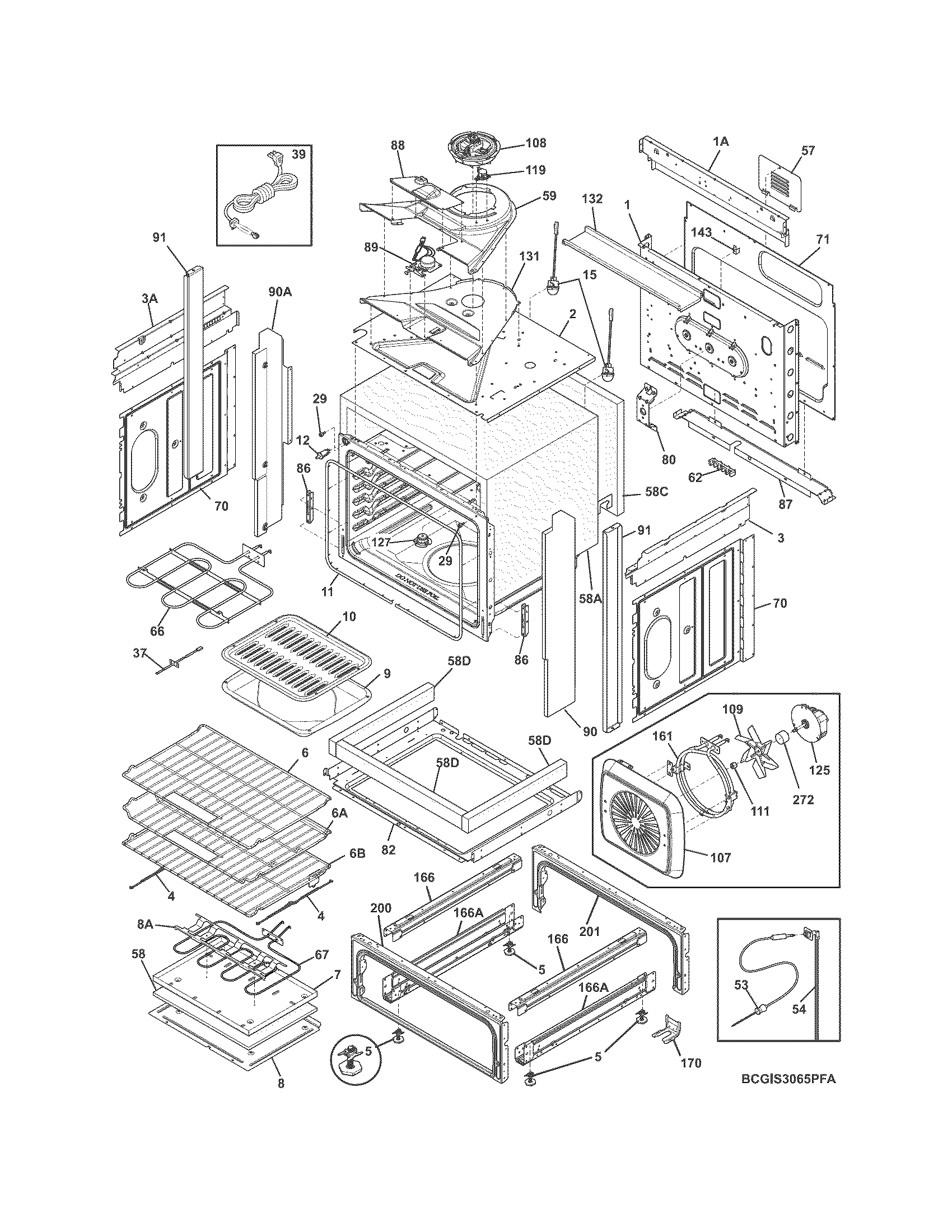 Frigidaire CGIS3065PFA body diagram