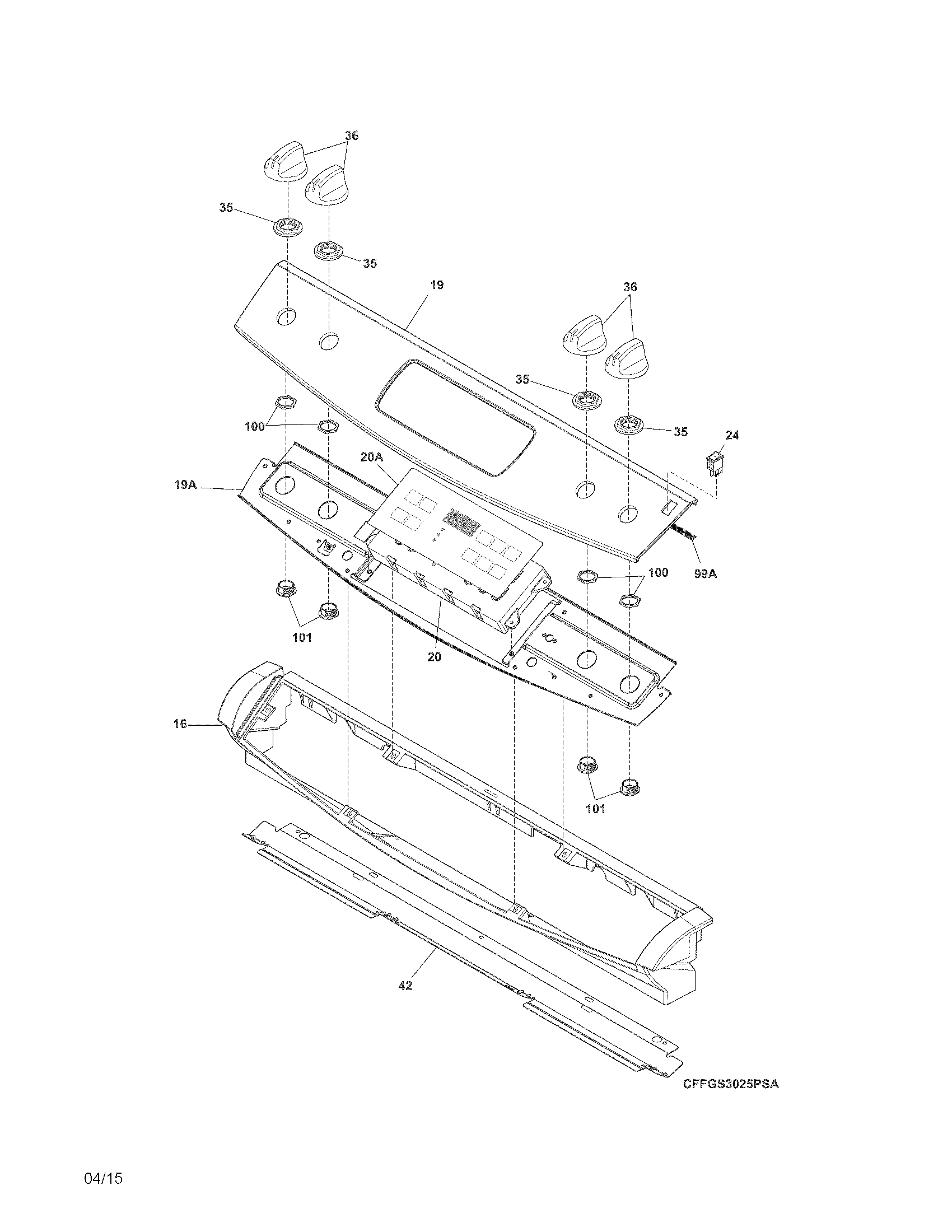 Frigidaire LFGS3025PFC backguard diagram
