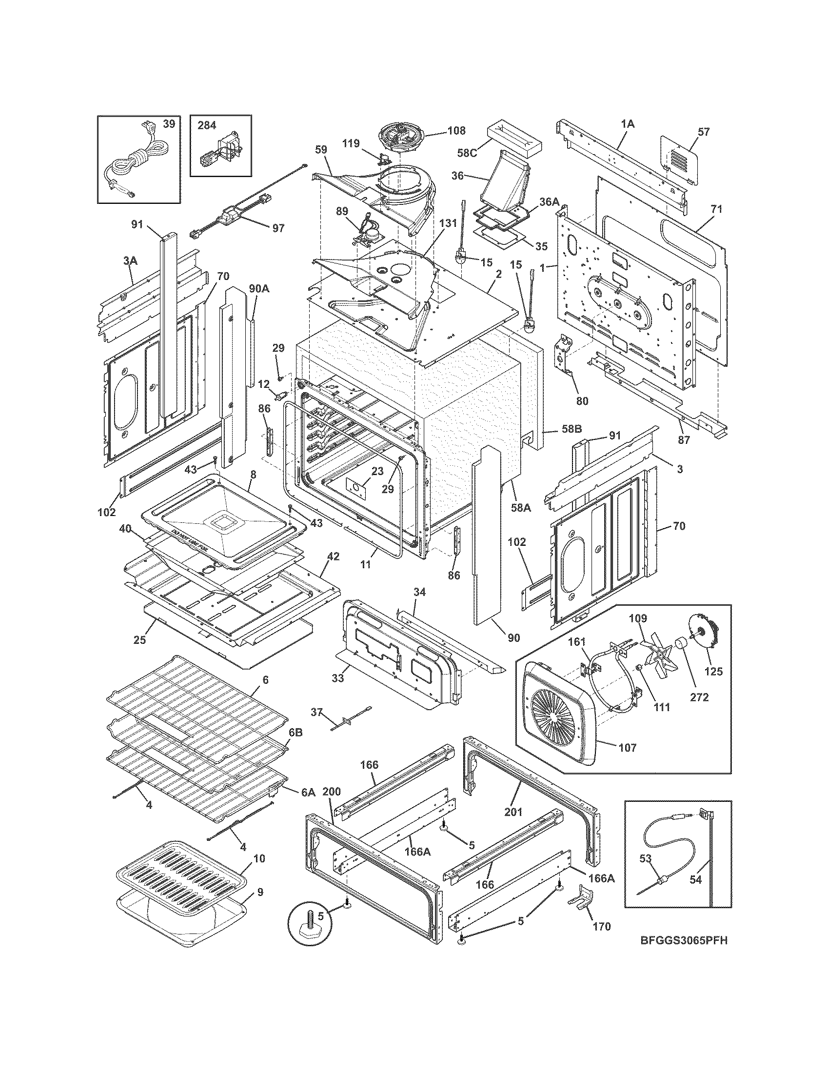 Frigidaire FGGS3065PFH body diagram