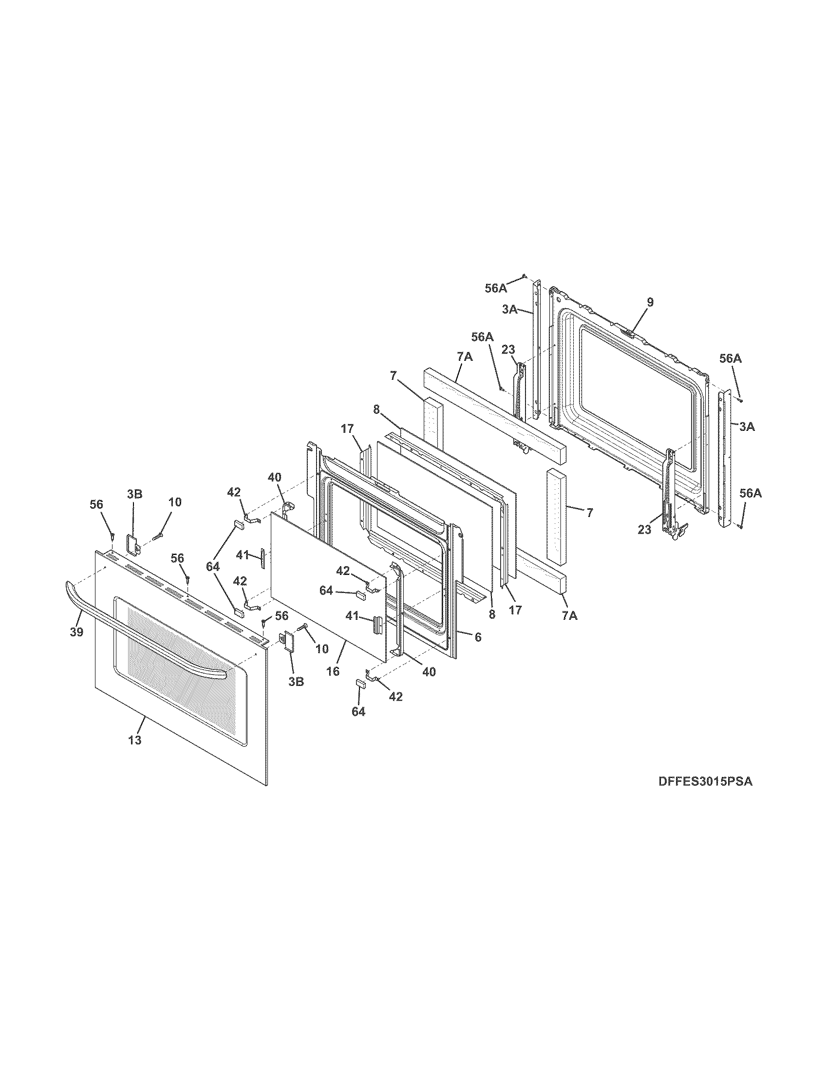 Frigidaire LFGS3025PFD door diagram