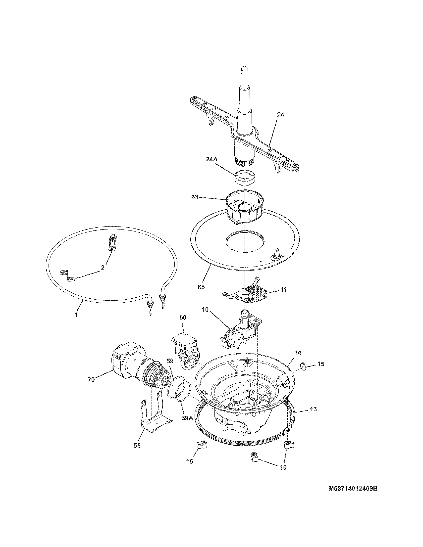Kenmore 58714014413B motor & pump diagram