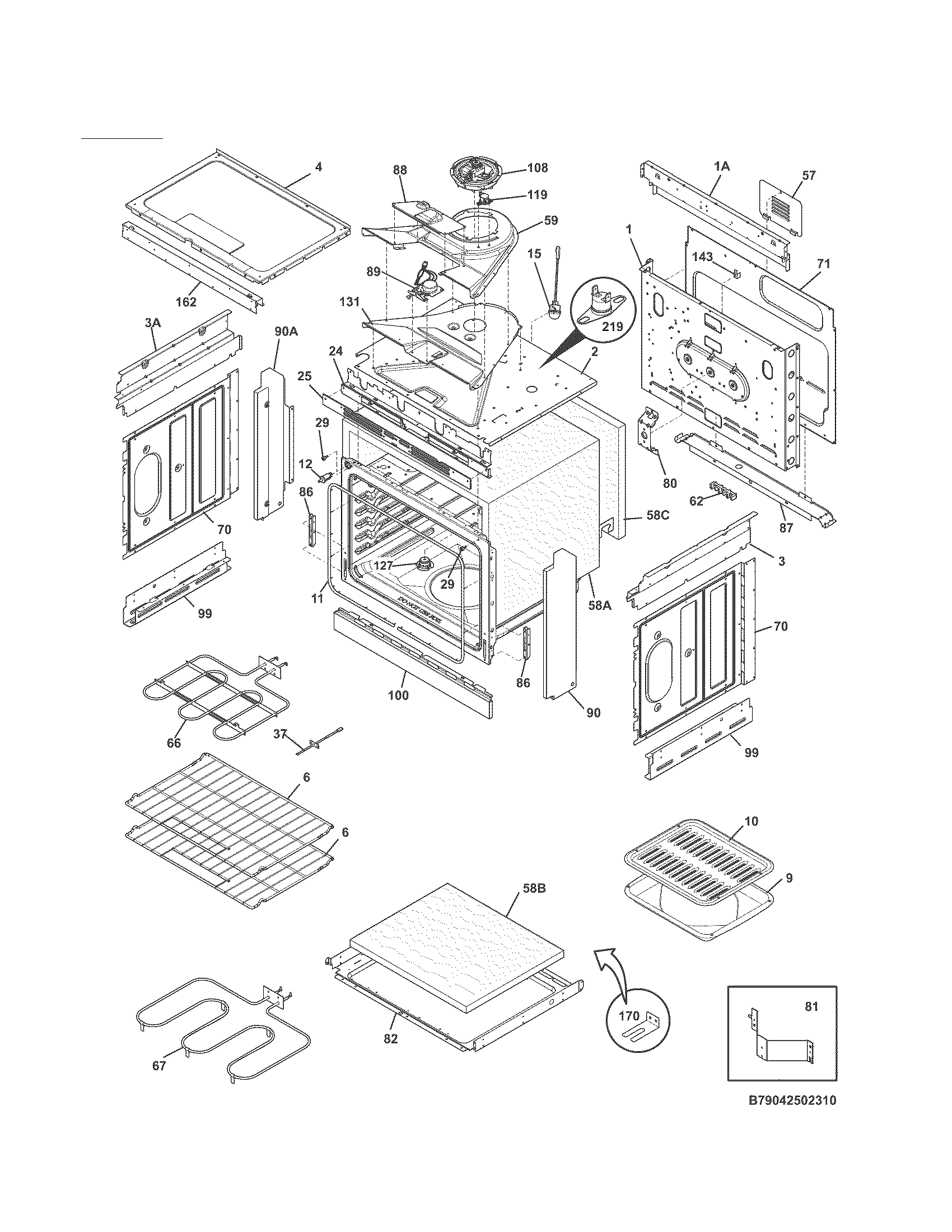 Kenmore 79042502311 body diagram