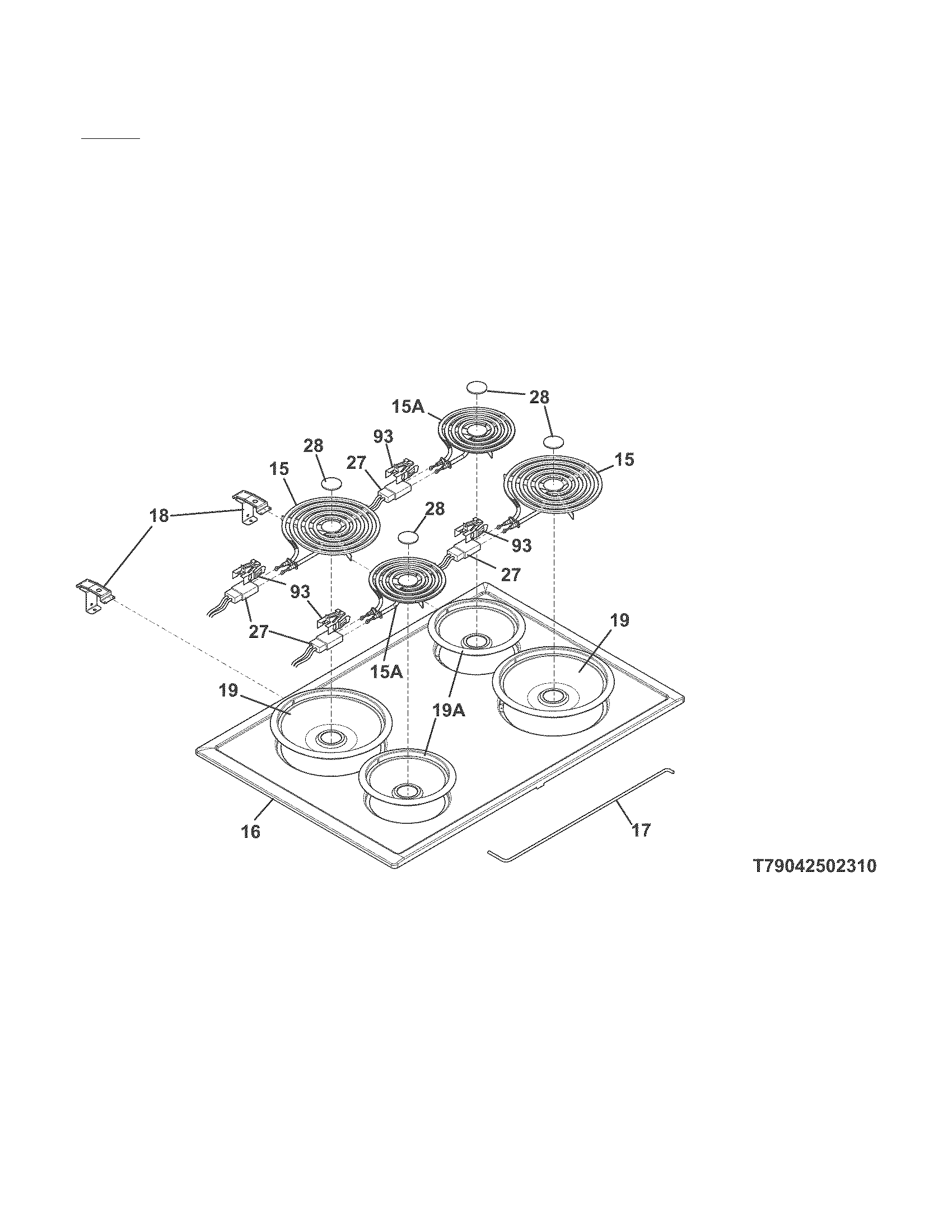 Kenmore 79042502311 main top diagram