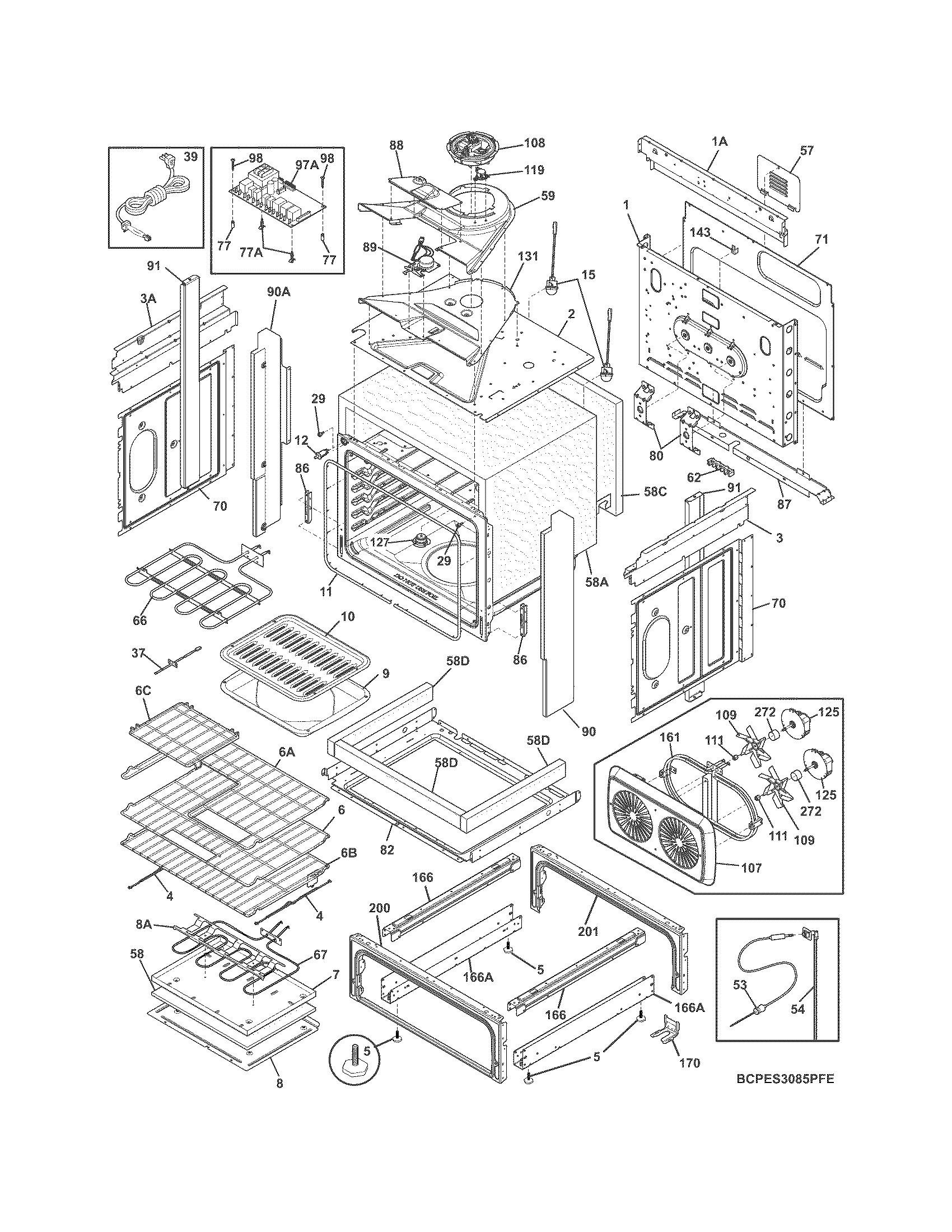 Frigidaire CPES3085PFE body diagram