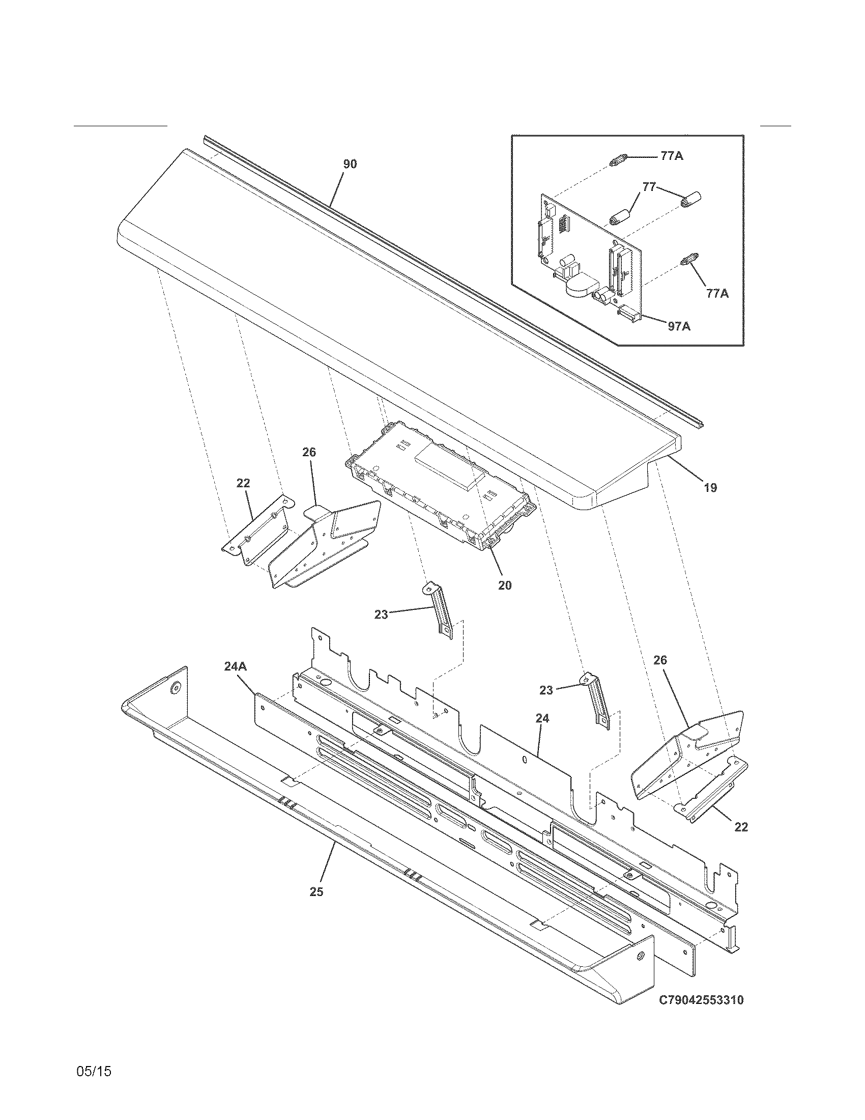 Kenmore Elite 79042553312 backguard diagram