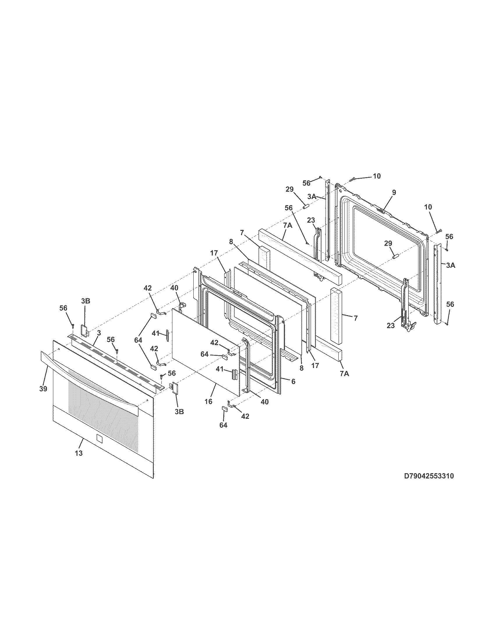 Kenmore Elite 79042553312 door diagram