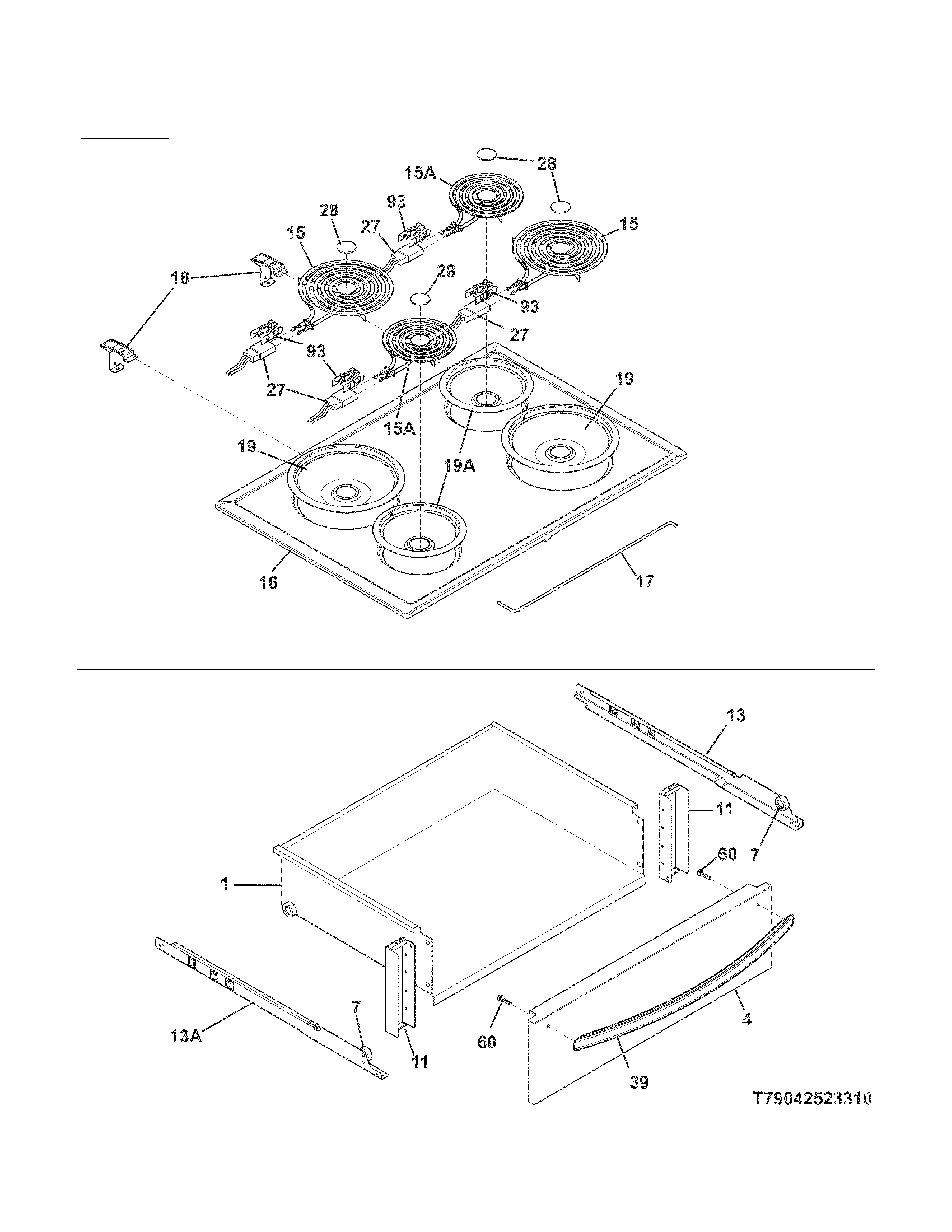 Kenmore 79042523312 top/drawer diagram