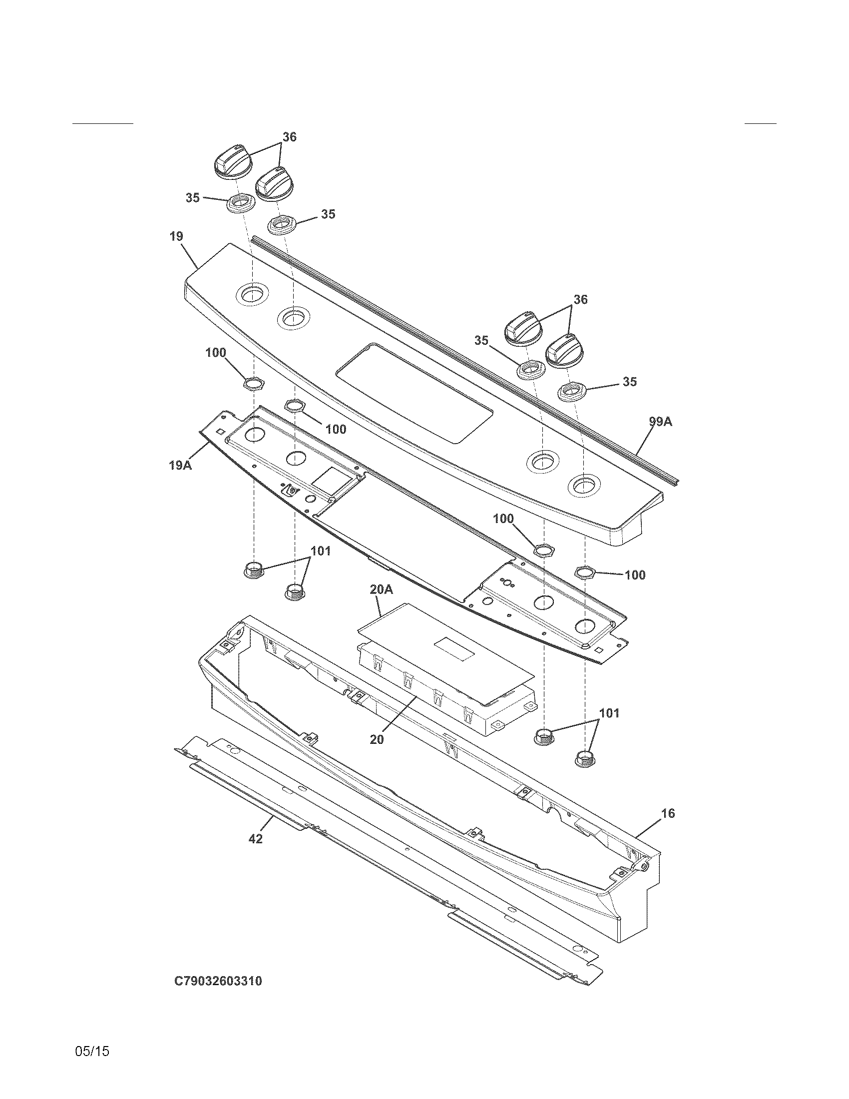 Kenmore 79032603312 backguard diagram